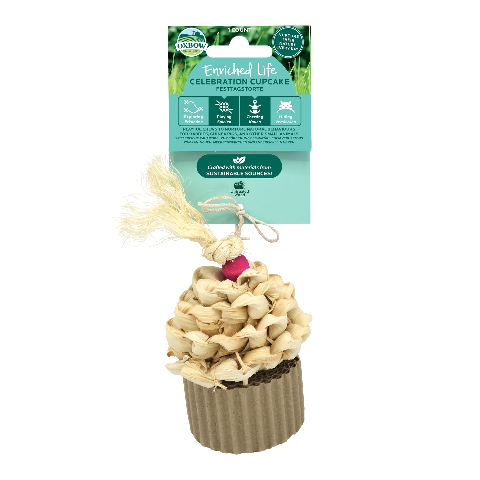 Oxbow Enriched Life Celebration Cupcake Chew Toy for Small Animals | Supports Dental Health & Mental Stimulation 1