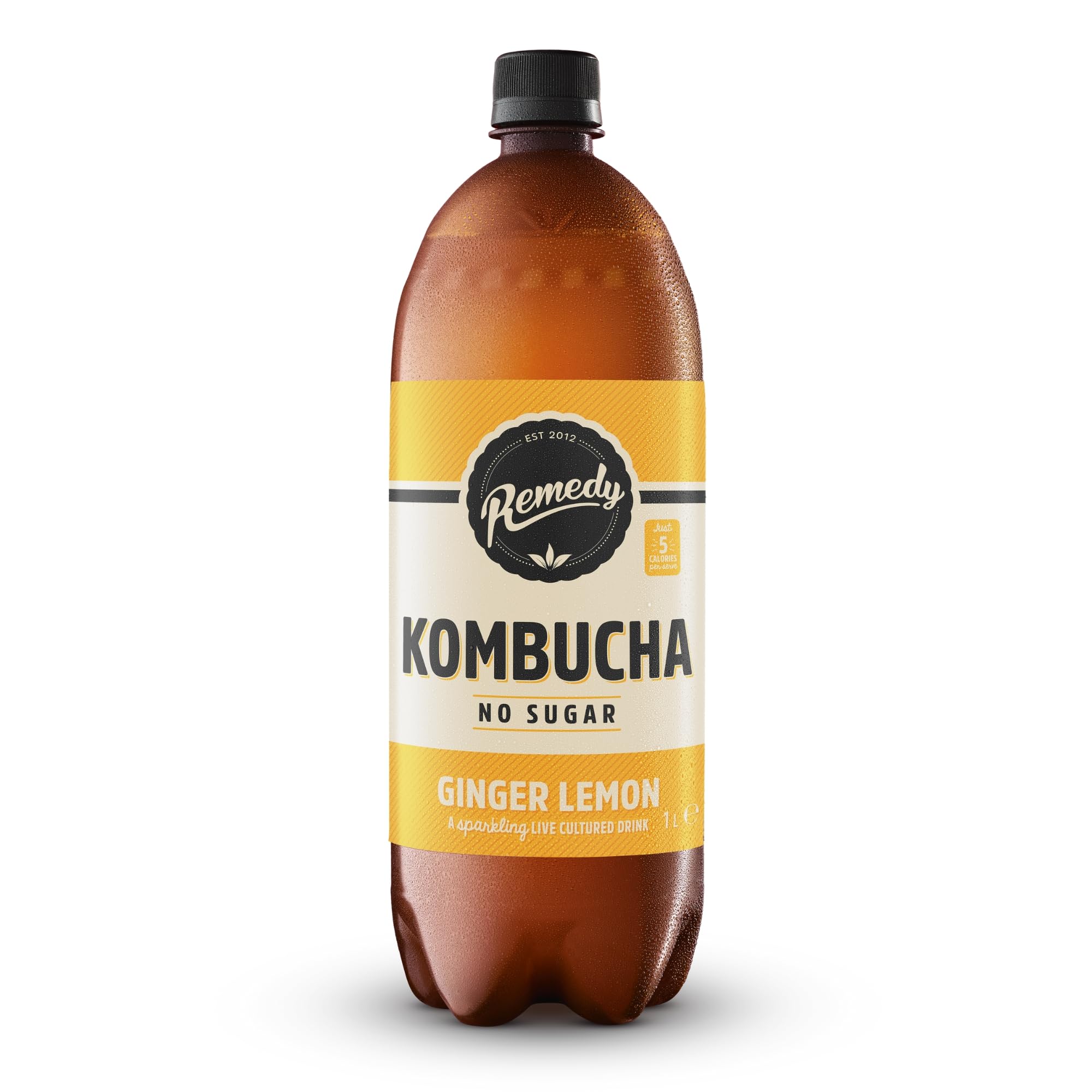 Remedy Ginger Lemon Kombucha - Sparkling Live Cultured Tea (500ml)