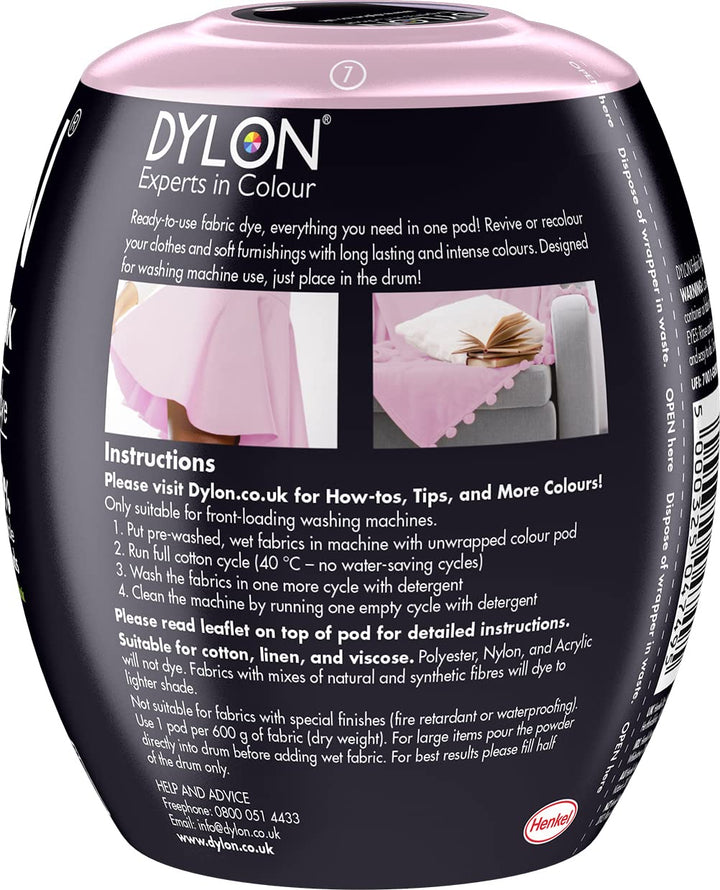 Dylon Washing Machine Fabric Dye Pod - Peony Pink, 350g