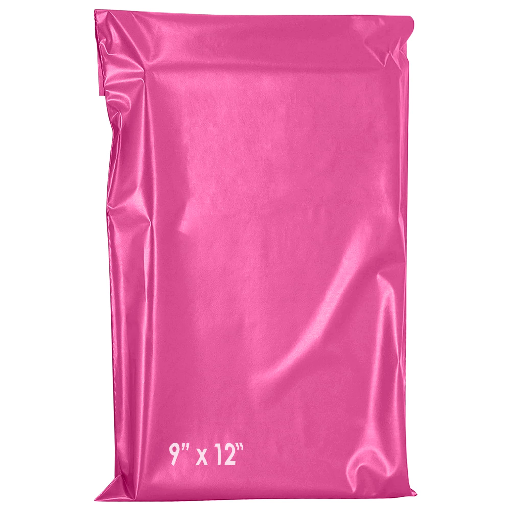 YUNJU 60 Pack Hot Pink Plastic Mail Bags - 17x24 Inch Self-Seal for Shipping & Postal Use 1