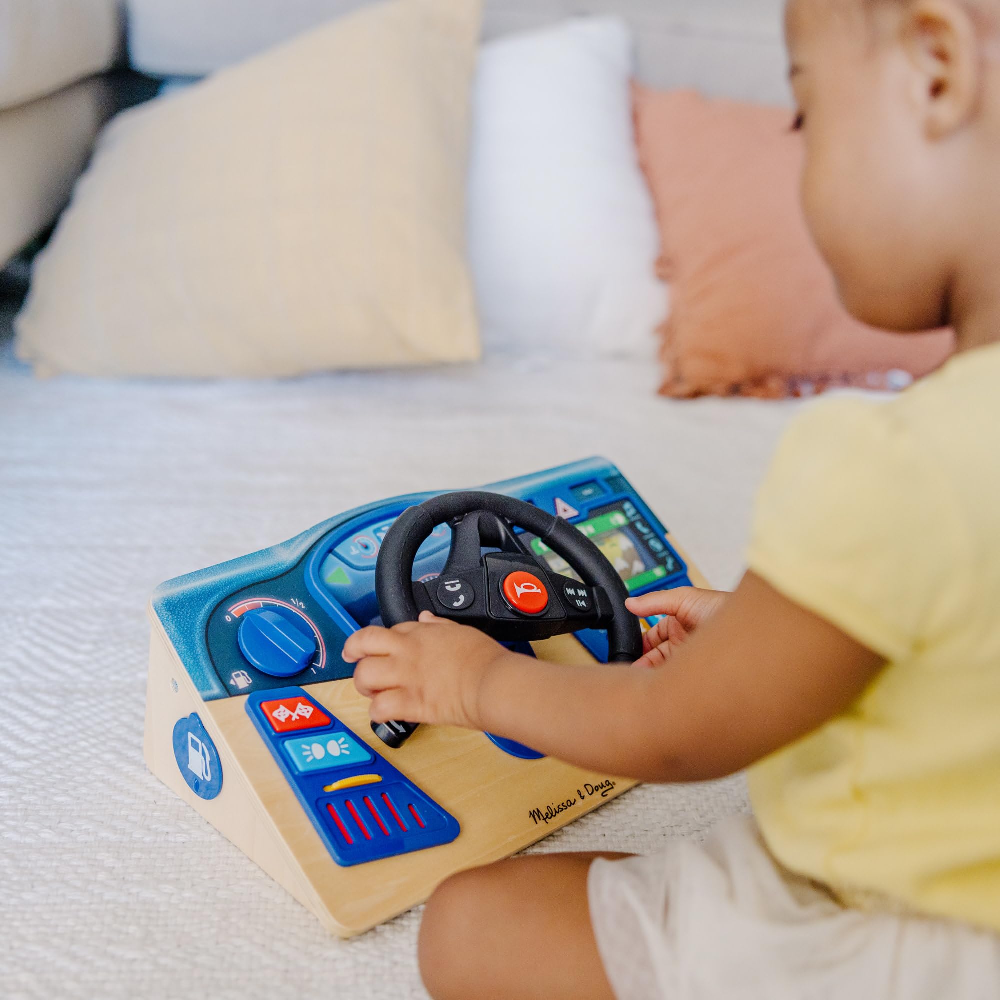Spin Master Wooden Dashboard Toy - Realistic Steering Wheel & Lights | Ages 3-7 7