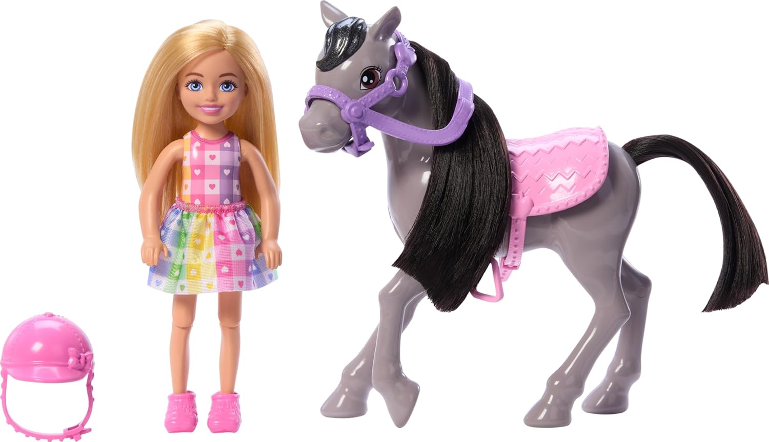 Barbie Chelsea Doll & Horse Toy Set - Bendable Knees, Helmet & Saddle, Ages 3+ 2