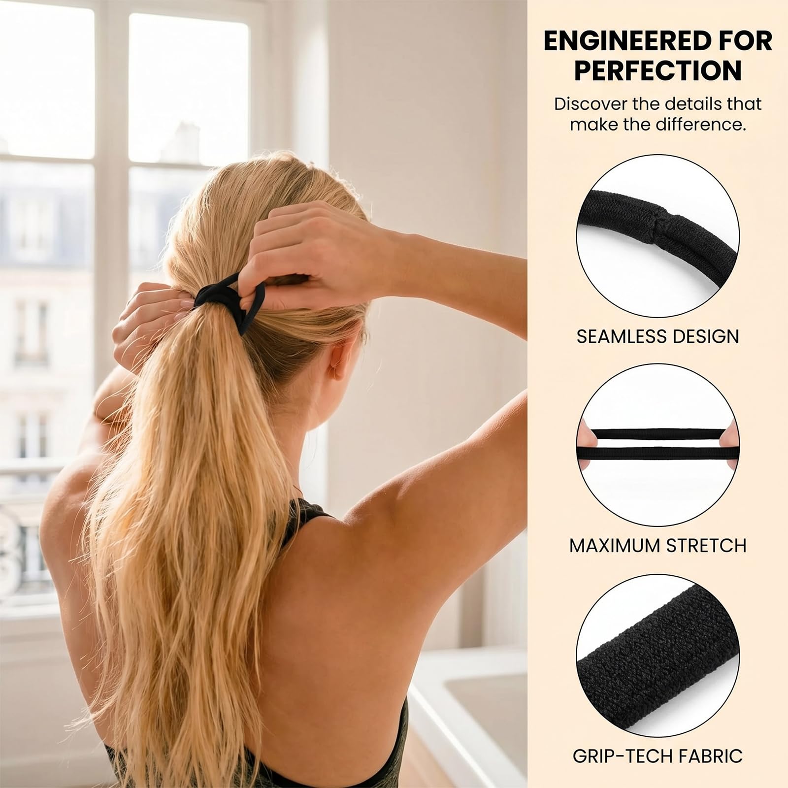 Muexoee Hair Bobbles - 10 Pack Durable Metal-Free Nylon Ponytail Holders for All Hair Types 3