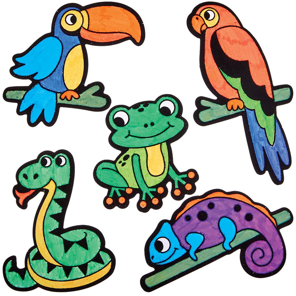 Baker Ross Rainforest Animal Colour In Fuzzy Art Magnets - Pack of 30 | Ages 3+ | 8-15cm 3