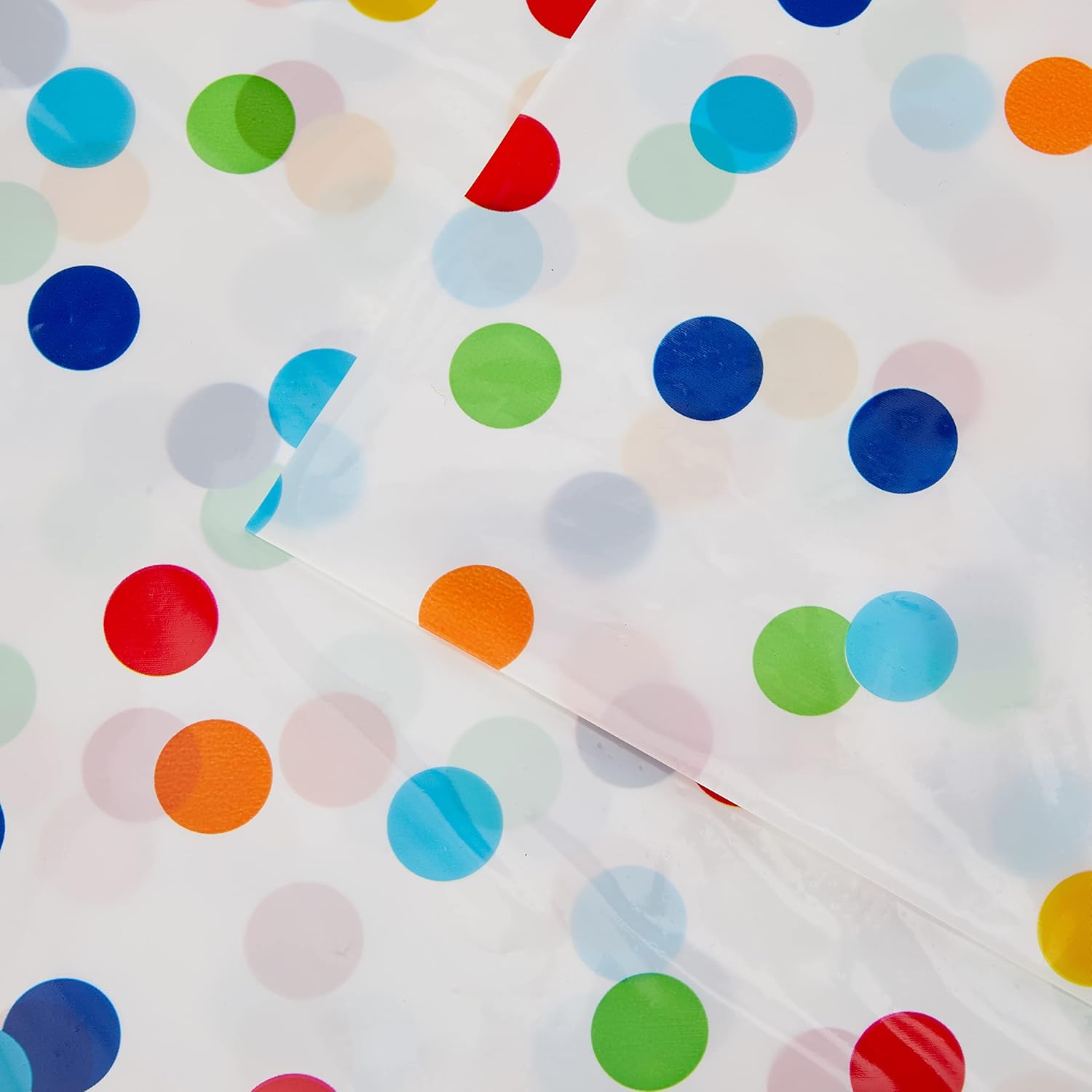 Rainbow Polka Dot Plastic Tablecloth 7ft x 4.5ft - Rectangular Party Table Cover 4