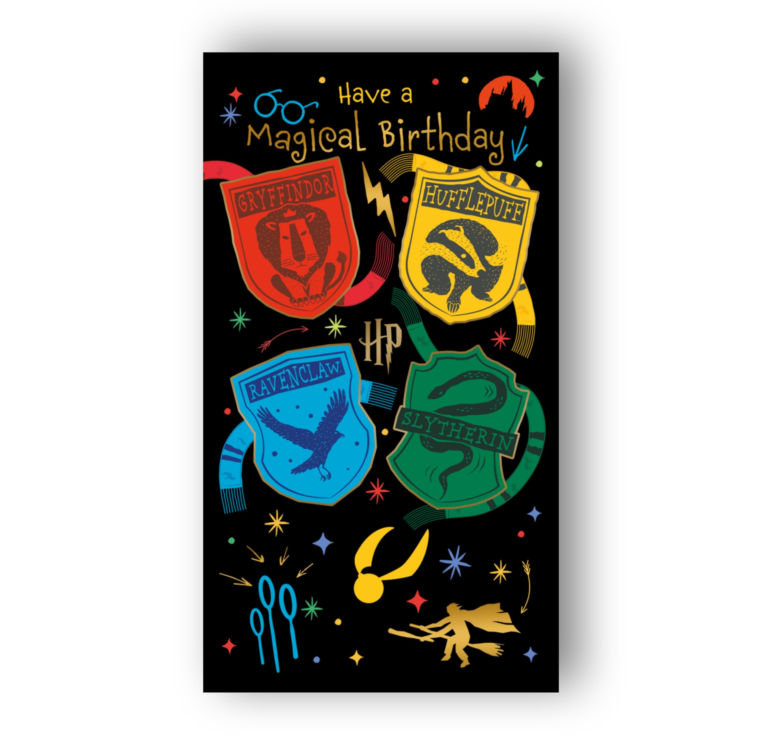 Danilo Promotions LTD Harry Potter Birthday Card - Magical Birthday Message | Official Hogwarts Design