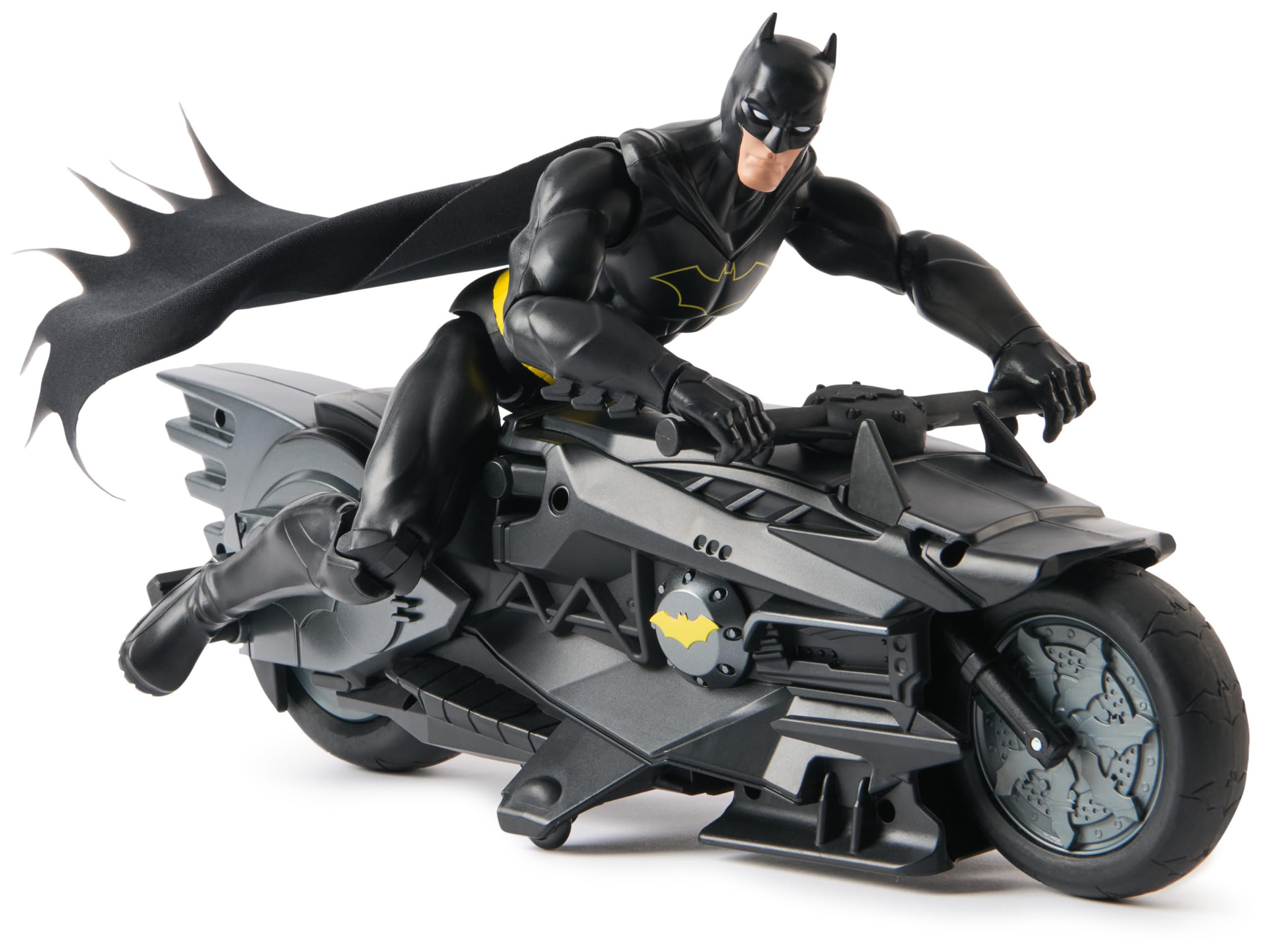 Batman Stealth Remote Control Batcycle with 30cm Batman Action Figure - Remote-Controlled Vehicle for Kids