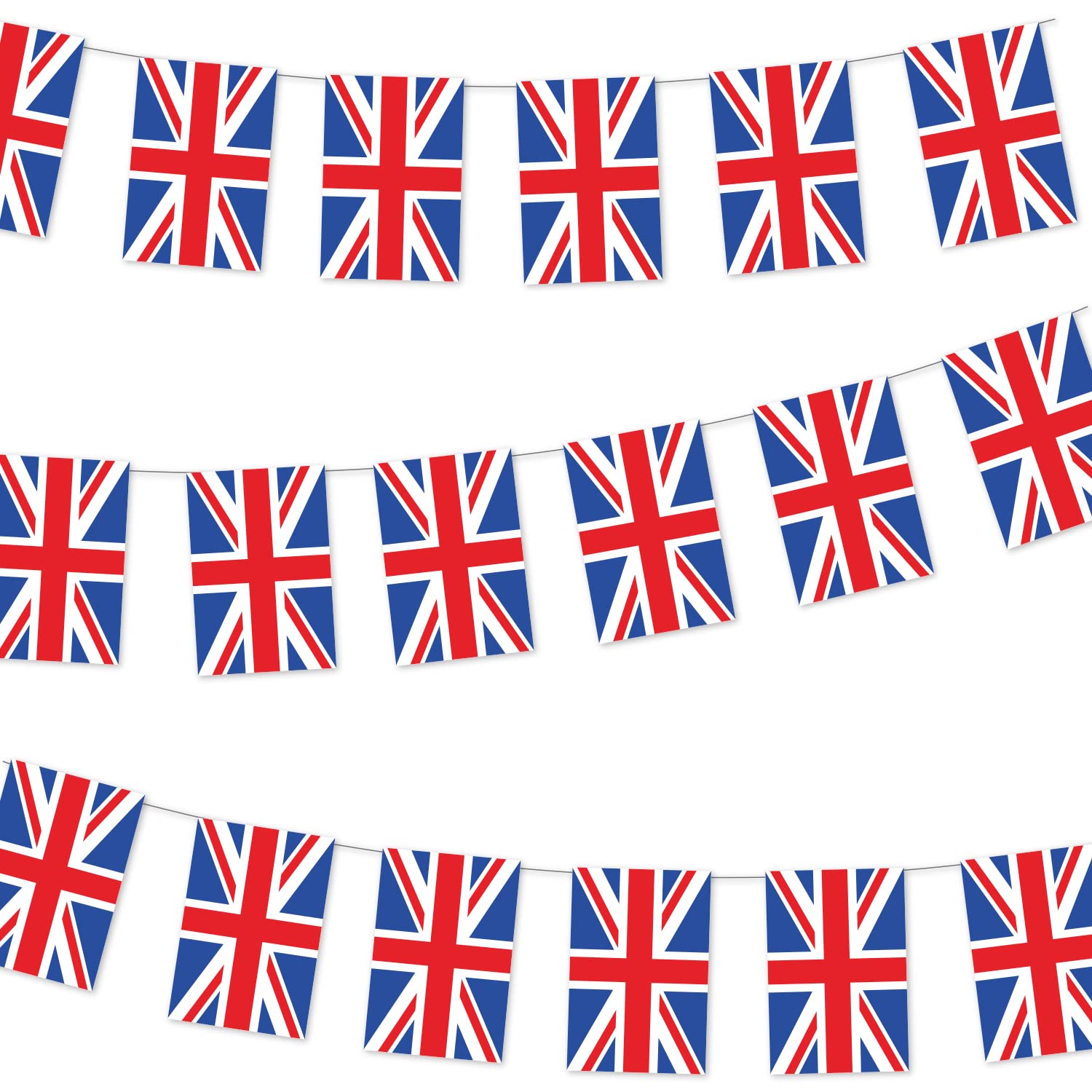 amscan GB Bunting Flag - Large Union Jack Decoration | 10m Length | Plastic 1
