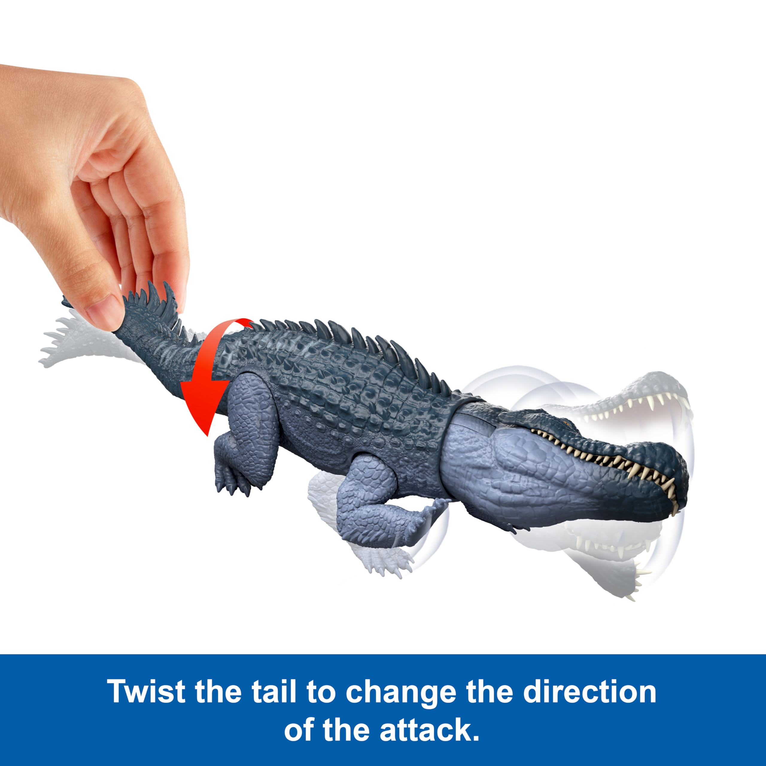 Mattel Jurassic World Rebirth Gigantic Thrashers Purussaurus Dinosaur Figure | 14.7 Inches Long | Ages 4+ 5