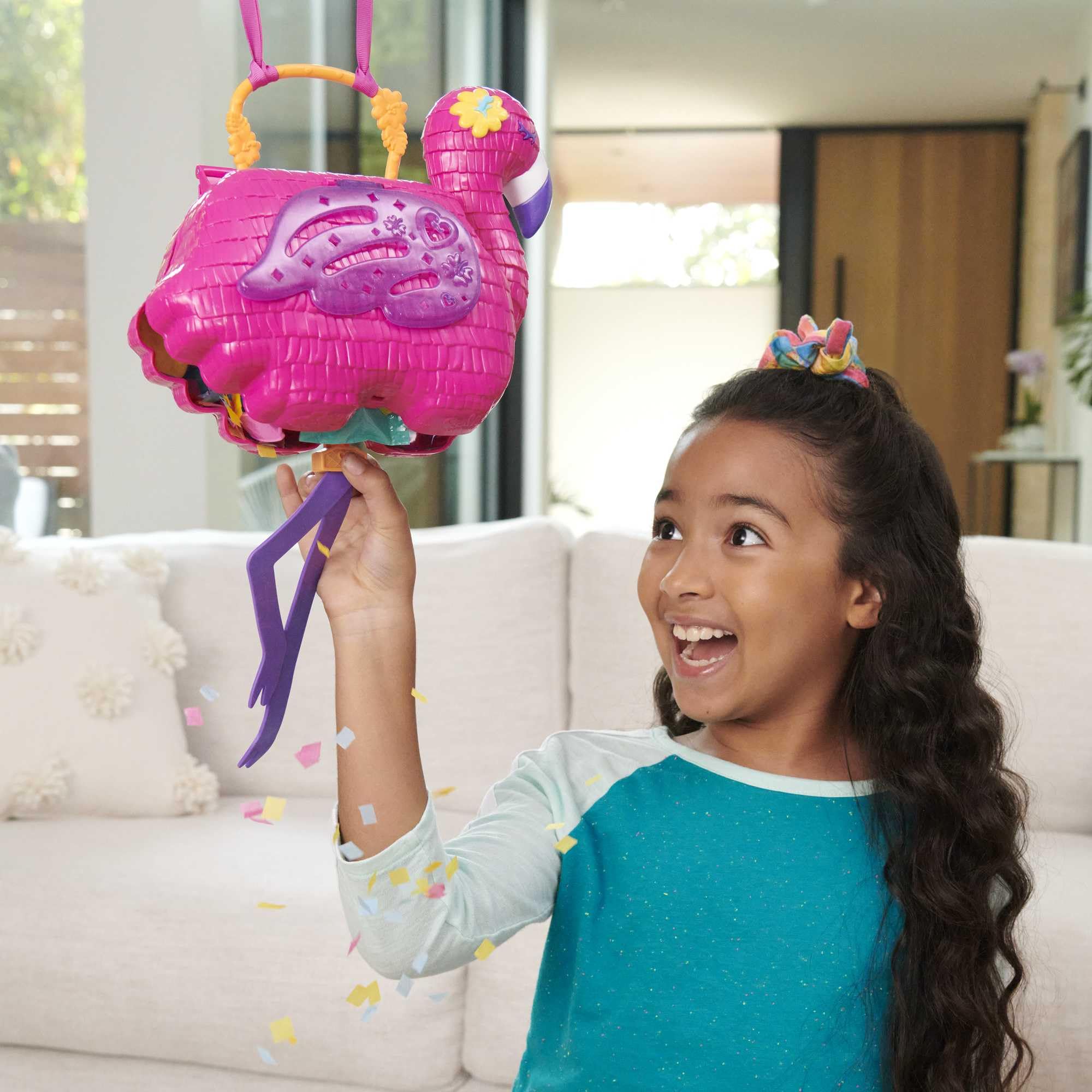 Polly Pocket Flamingo Party Large Compact Playset - 26 Surprises | Ages 4+ 5