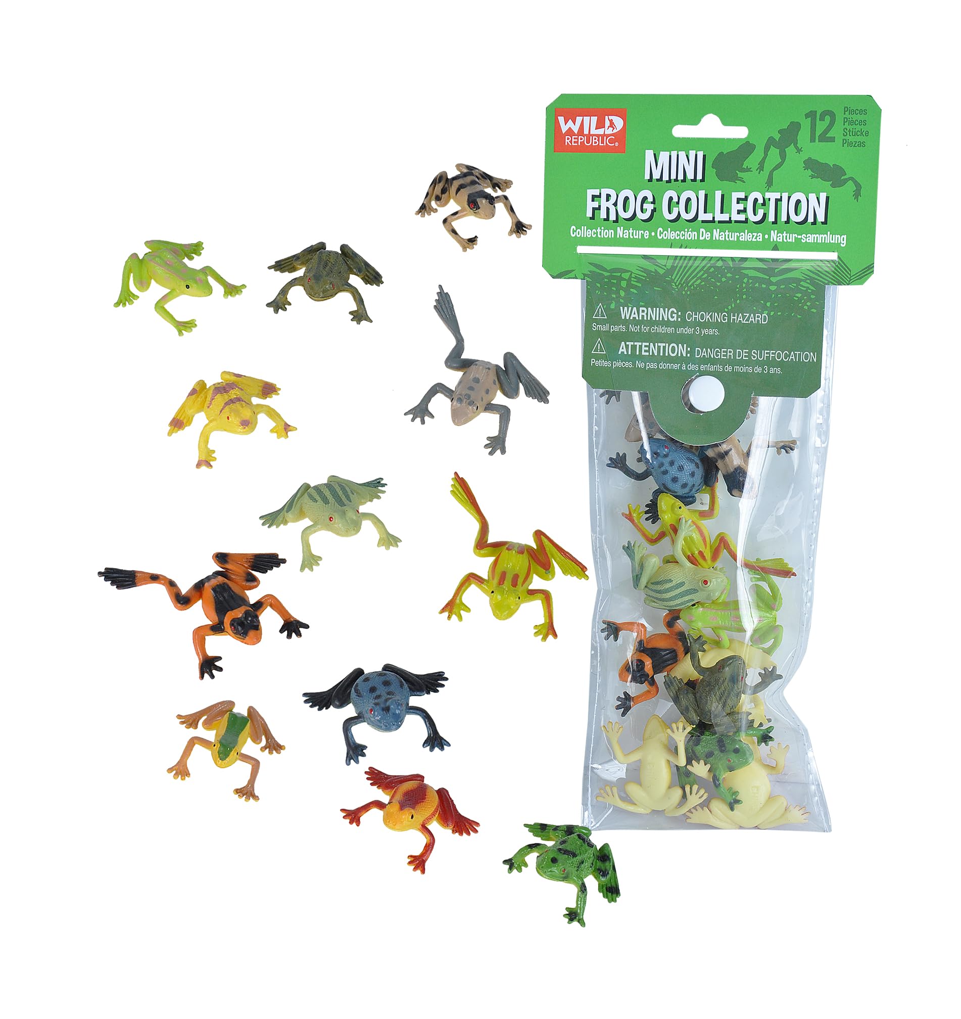 WILD REPUBLIC Mini Frog Play Figure - Plastic Animal Toy | Ages 3+ | 3-4 Inches