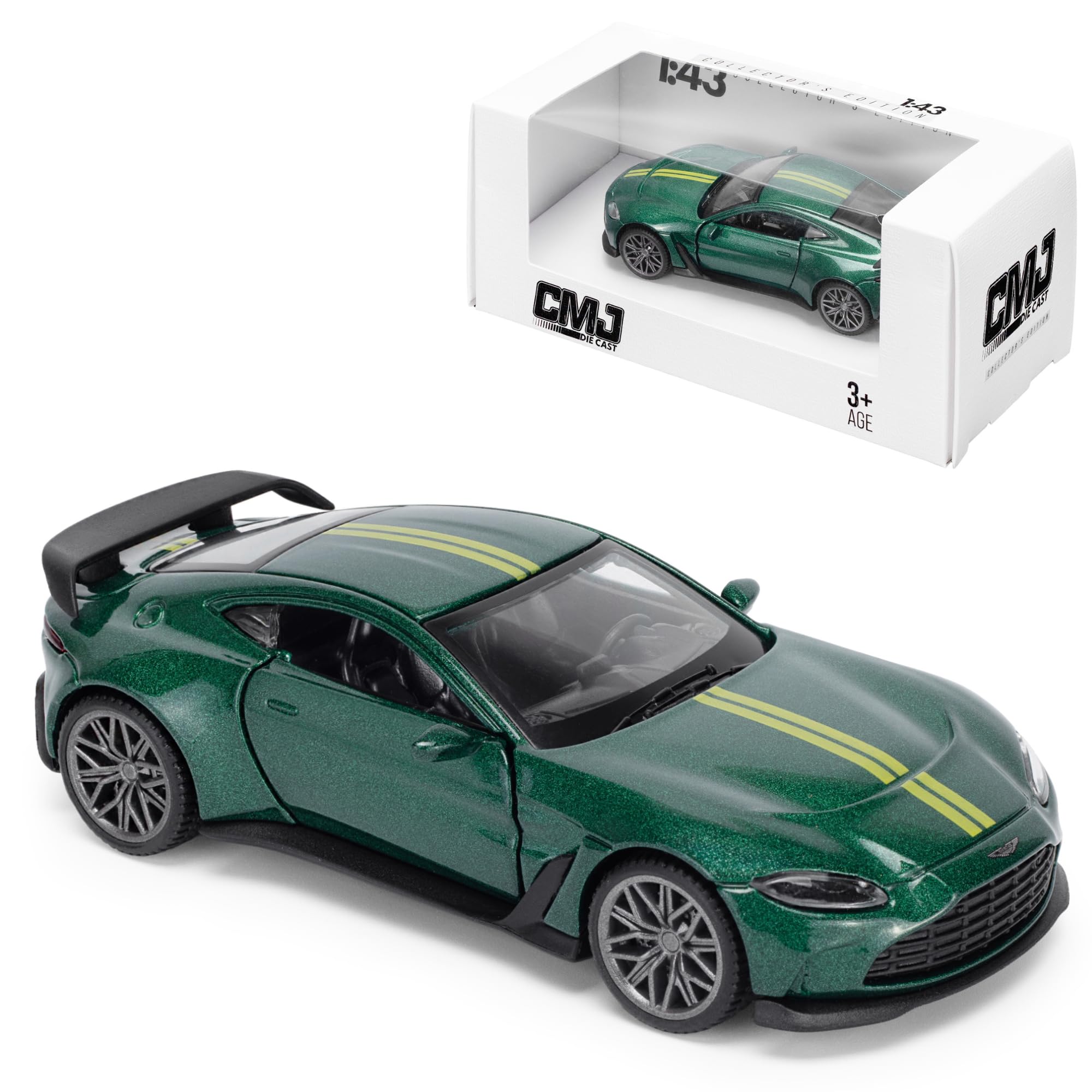 CMJ Aston Martin V12 Vantage Die-Cast Model Car | 1:43 Scale | Racing Green
