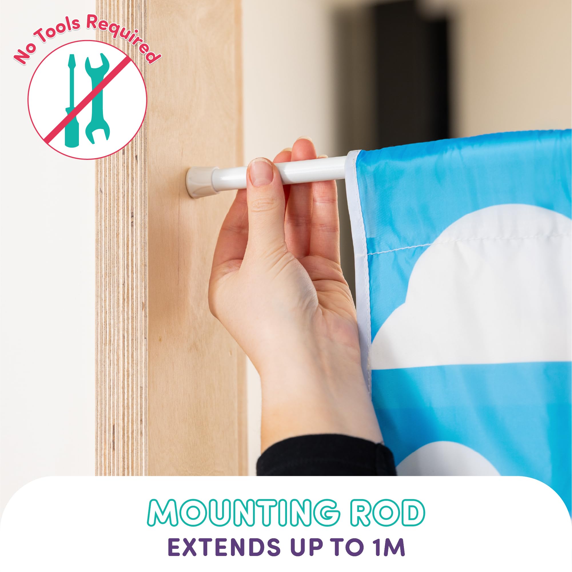 Playhouse Pop Up Play Town Hanging Doorway Toy Shop with Curtain