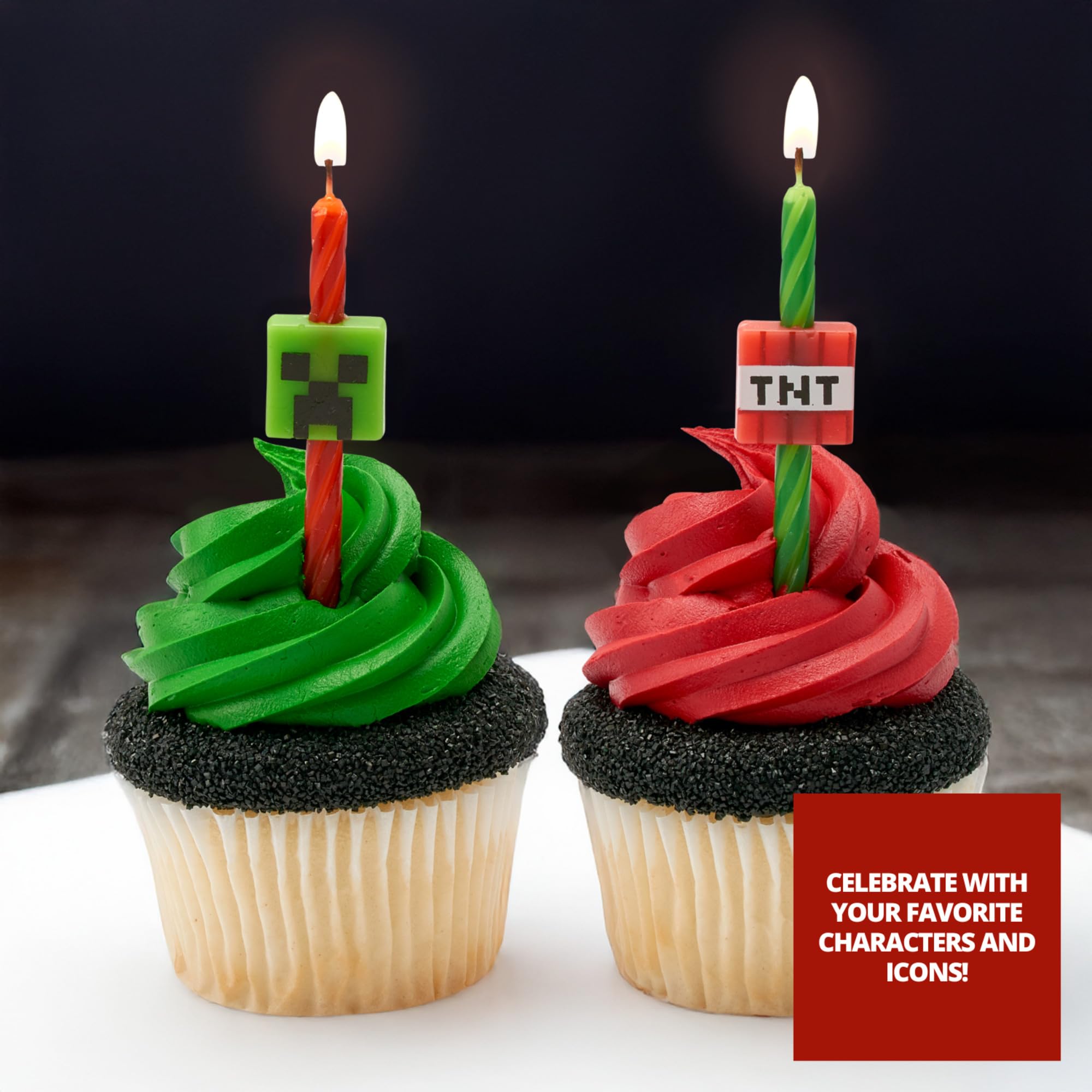 DecoPac Minecraft Birthday Cake Candles - 6 Pack | Food Safe Wax | Multicolor 2