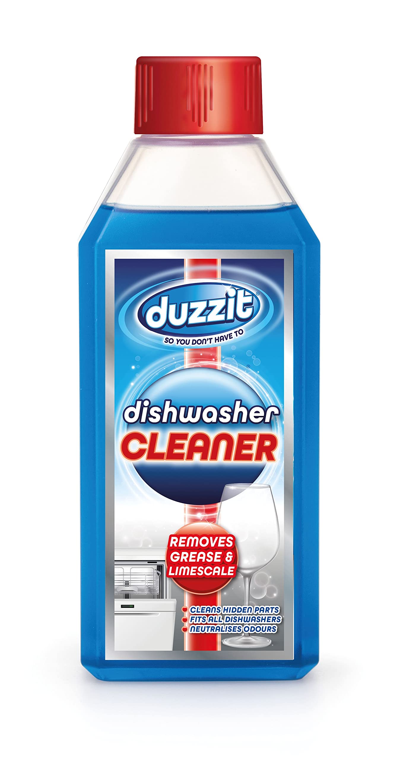 Duzzit Dishwasher Cleaner - Removes Grease, Odour & Limescale | 250ml Gel (Pack of 2)