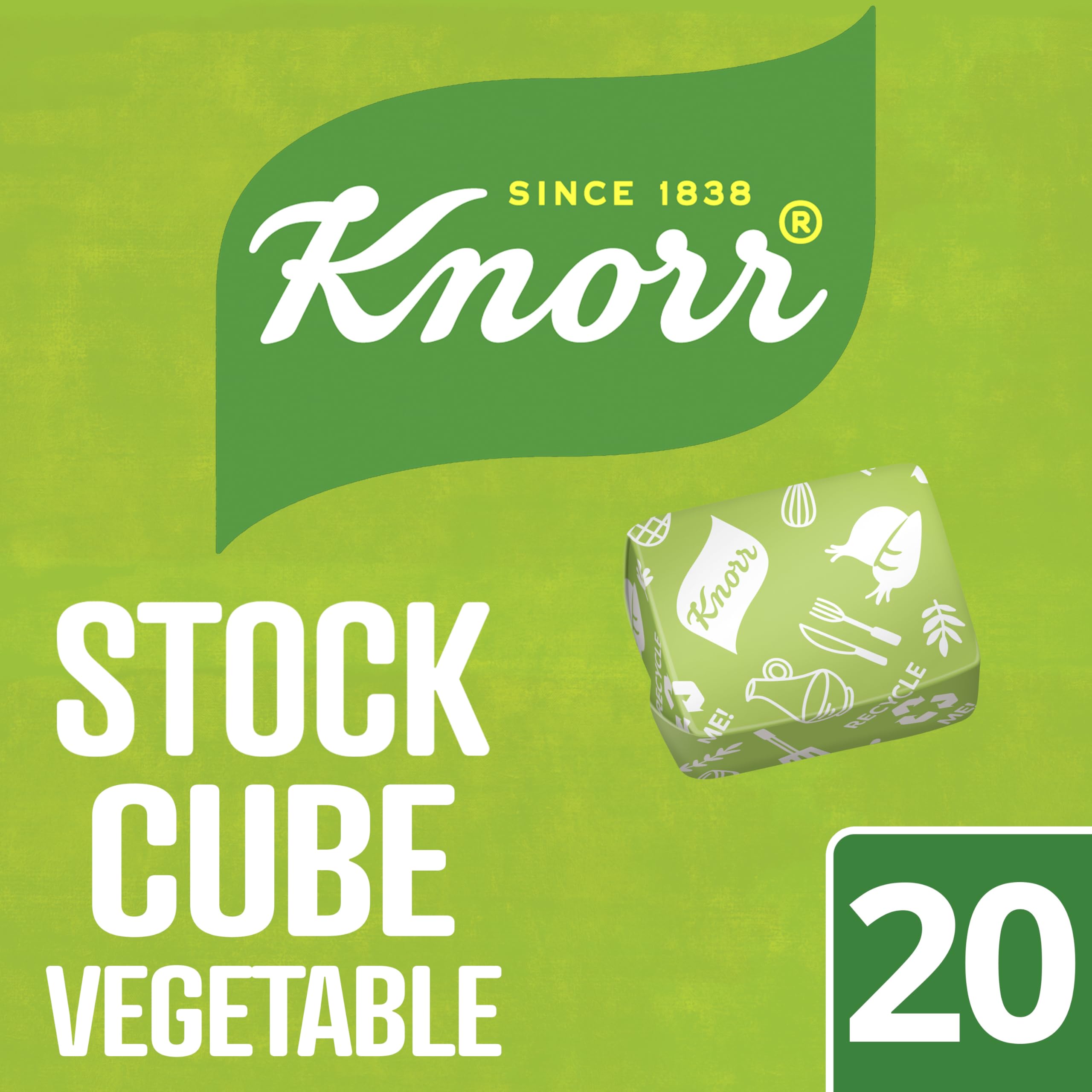 Knorr Vegetable Stock Cubes - Rich Flavour, Gluten-Free | 20 x 10 g