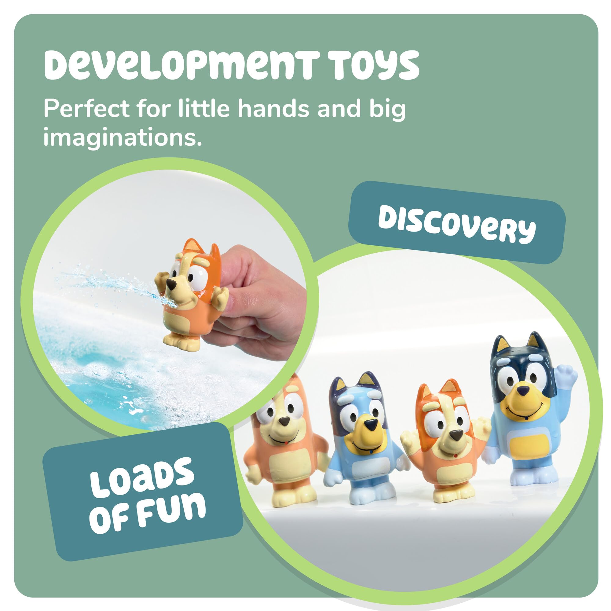 Toomies Bluey Family Bath Squirters 4-Pack - Squeeze & Squirt Water Toys for Toddlers 9