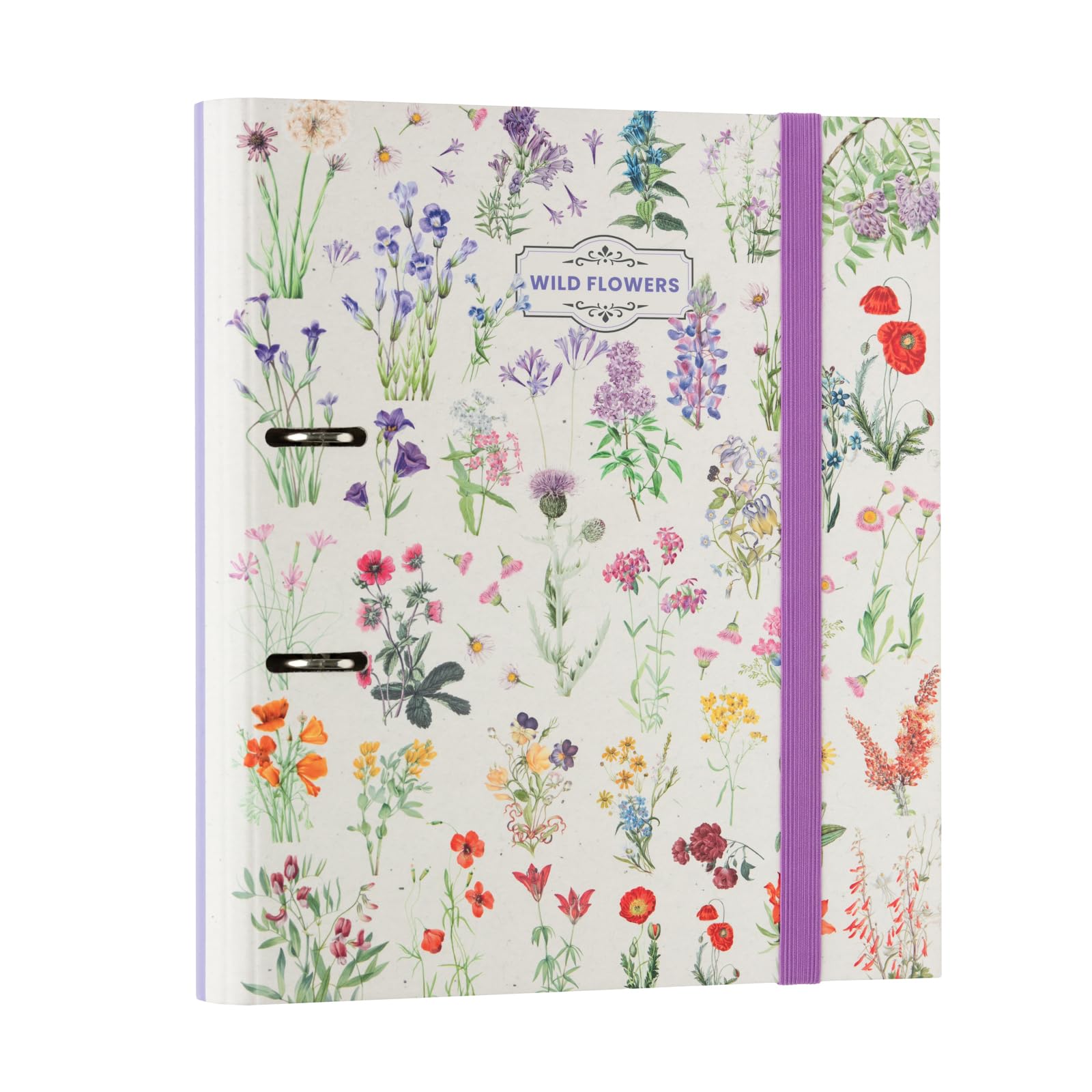 Grupo Erik Wild Flowers A4 2 Ring Binder | 35mm Spine | Cardboard Cover