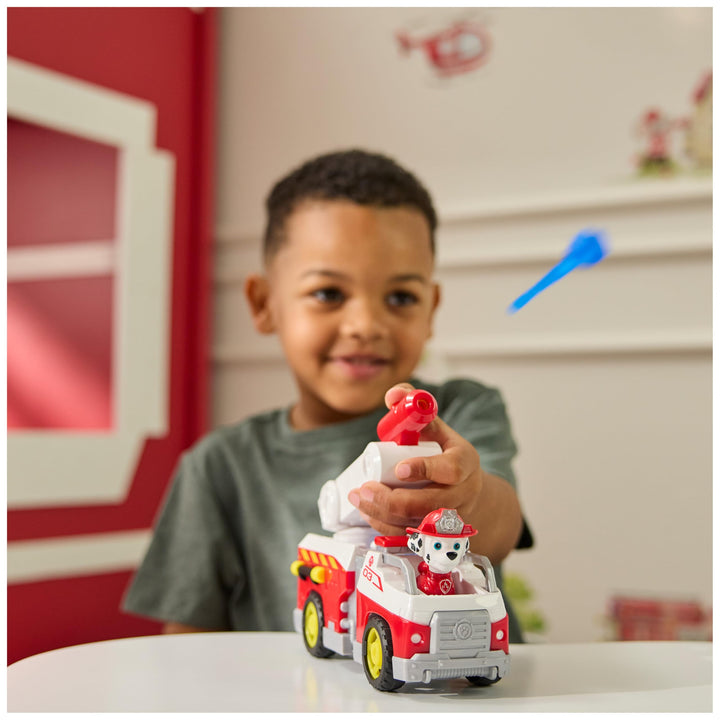 Paw Patrol Marshall Rescue Fire Engine with Action Figure & Projectile Launcher - Fire Truck Toy for Kids 3+