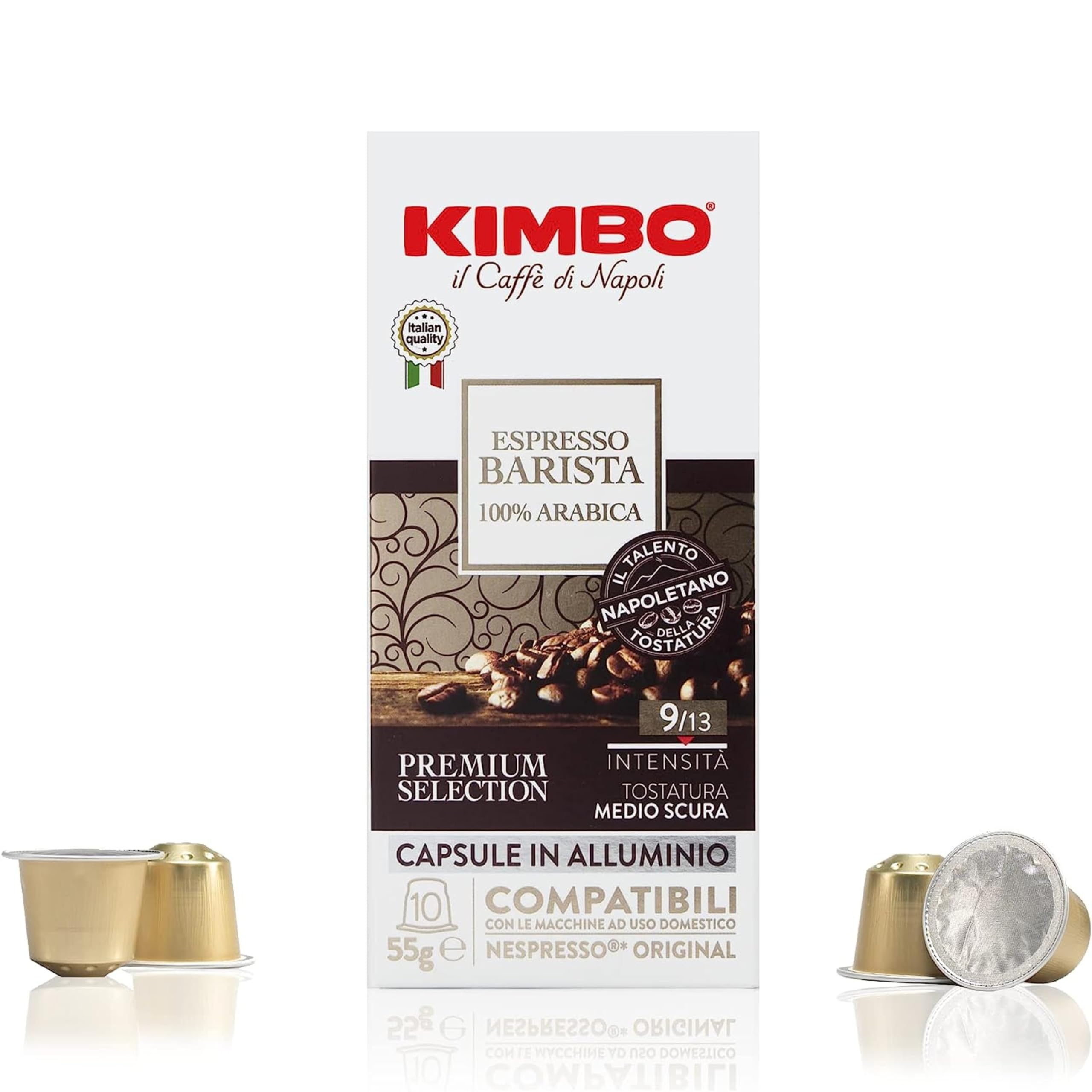 Kimbo Espresso Barista Capsules - Nespresso Compatible | 100% Arabica | Intensity 9/13 | 10 Count 1