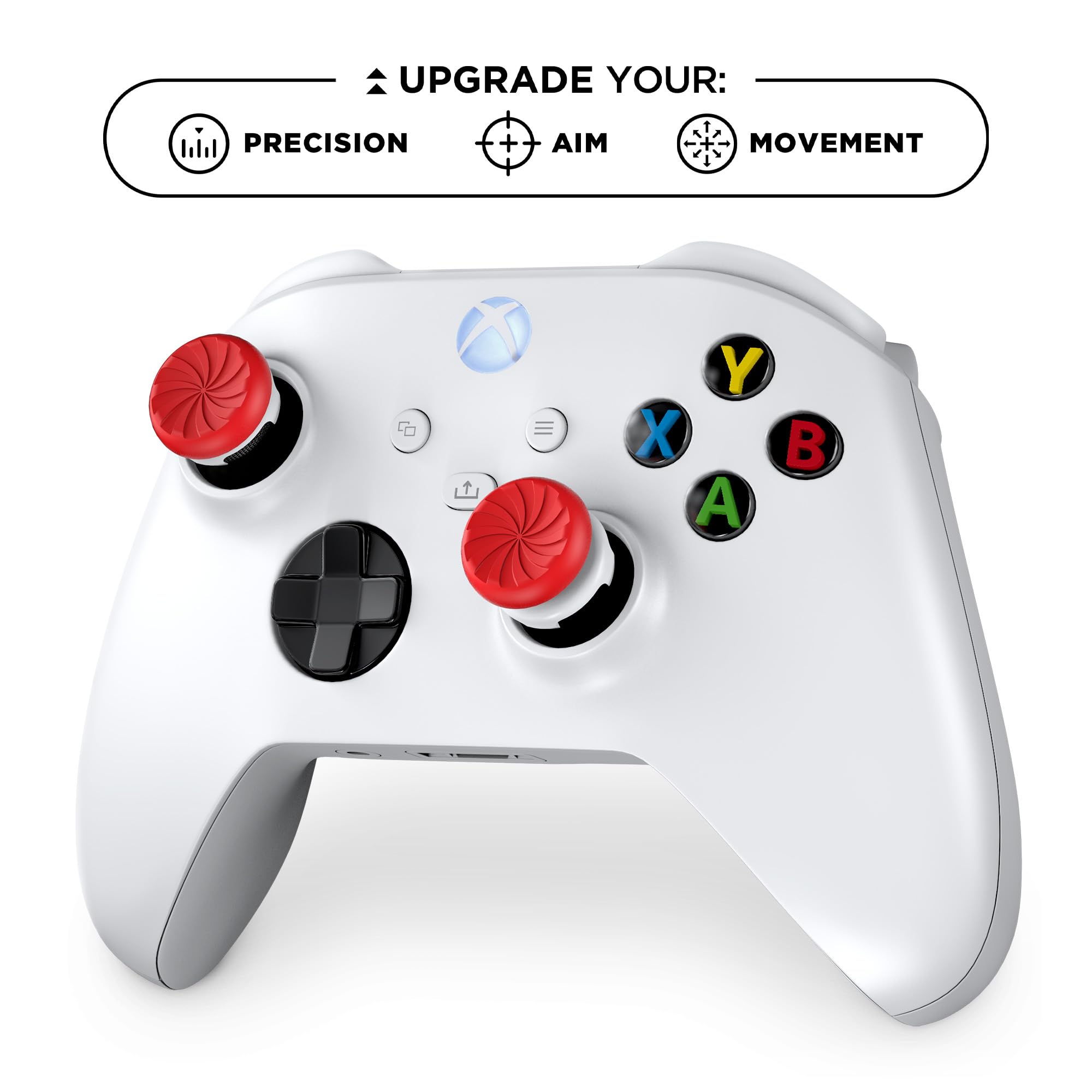 KontrolFreek FPS Freek Inferno Thumb Grips - Mixed Height Combo for Xbox One & Series X|S | Red & White 5