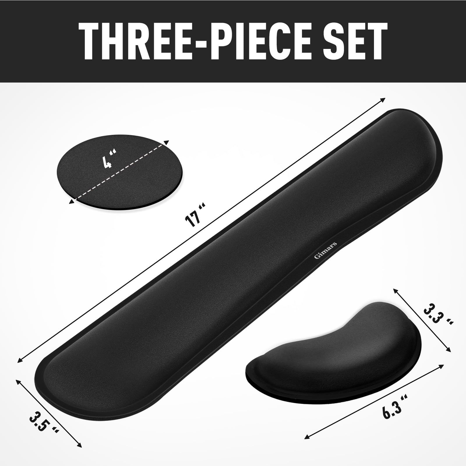 Gimars Enlarge Silky Gel Memory Foam Wrist Rest for Keyboard and Mouse | 3CM Thick | Black 2