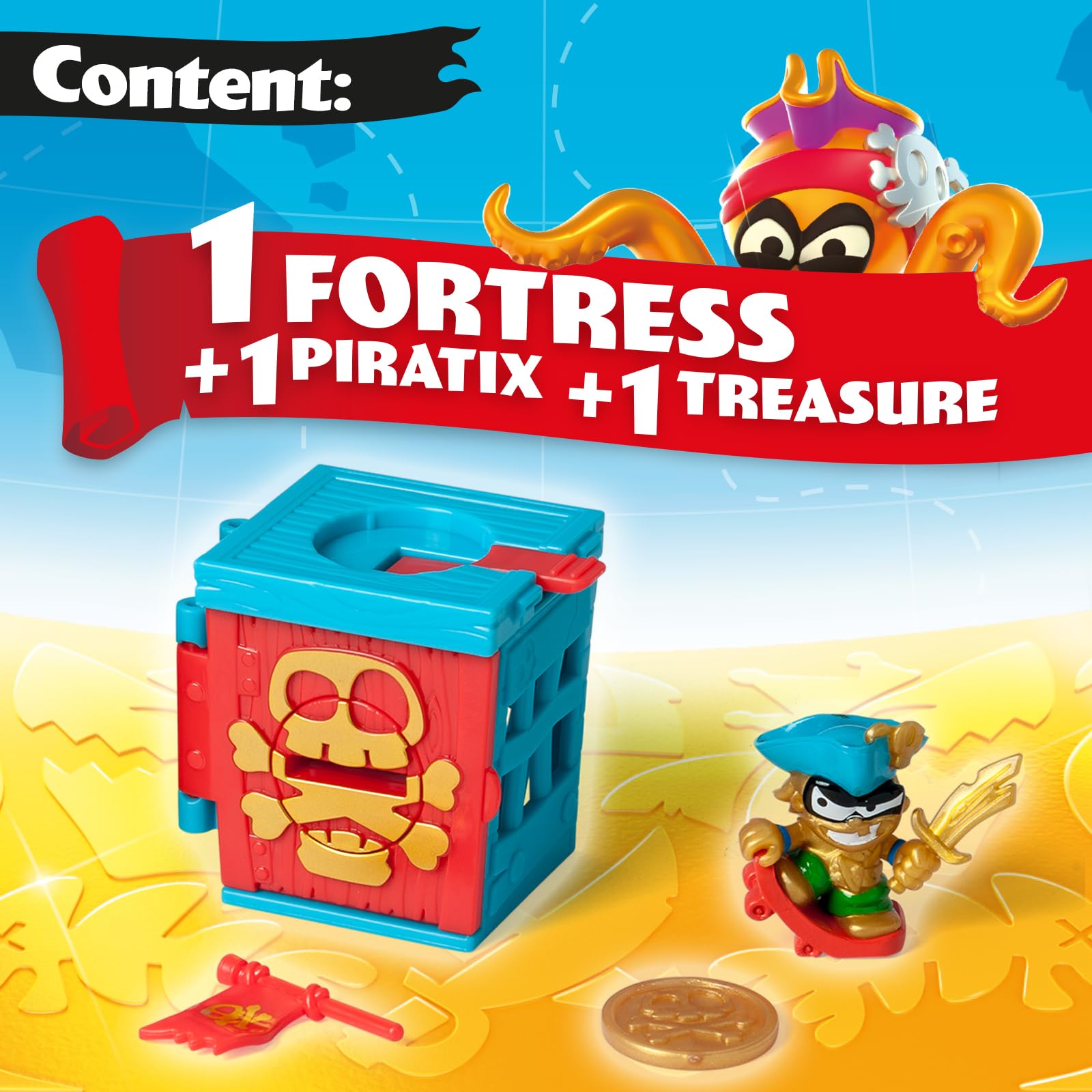 PIRATIX Golden Treasure Series - 6 Fortress Playset for Kids 3+