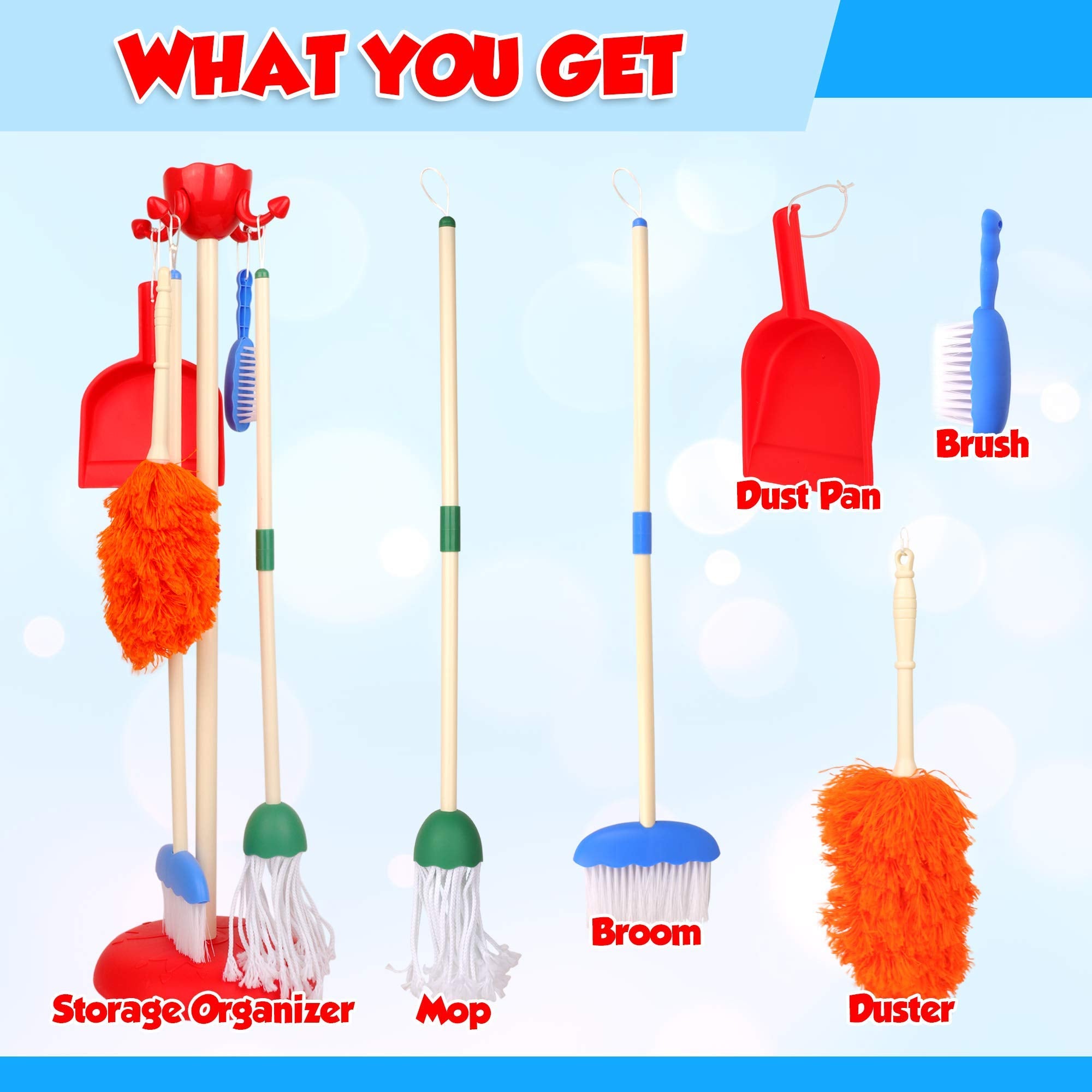 Playkidz Role Play Cleaning Set - 6 Pcs Household Toy for Kids Ages 3+ 6