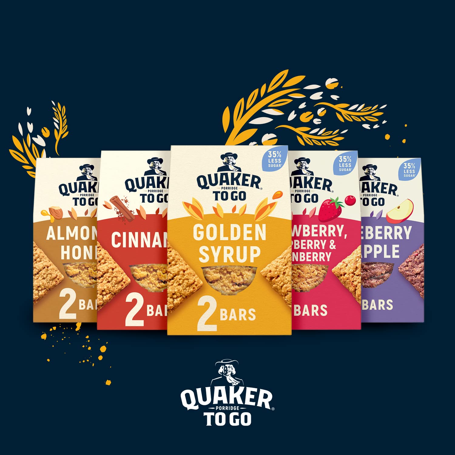 Quaker - Porridge To Go Cinnamon Breakfast Bars 2 x 55 g 6