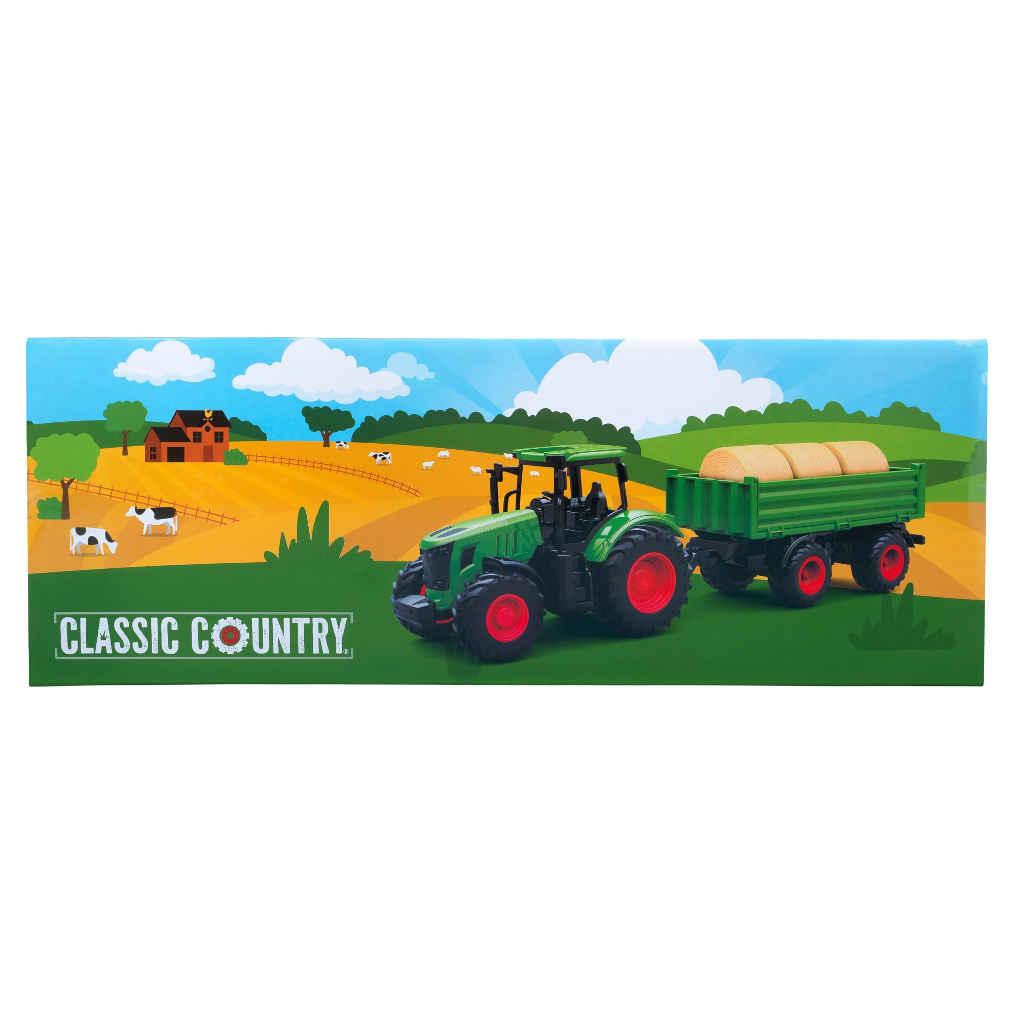 Classic Country Tractor & Trailer Set - 42cm | Moving Parts | Plastic 3