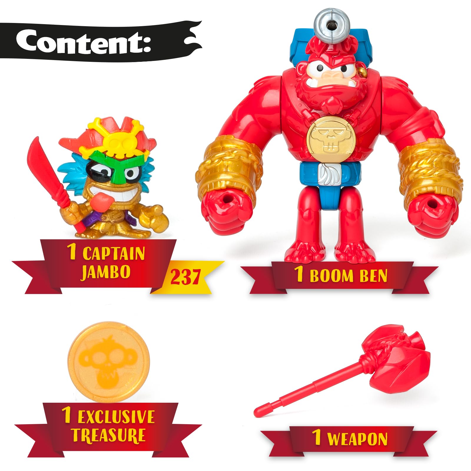 PIRATIX ADVENTURE WORLD Boom Ben Articulated Gorilla Playset | Includes Captain Jambo & Captain Bantu Figures 3