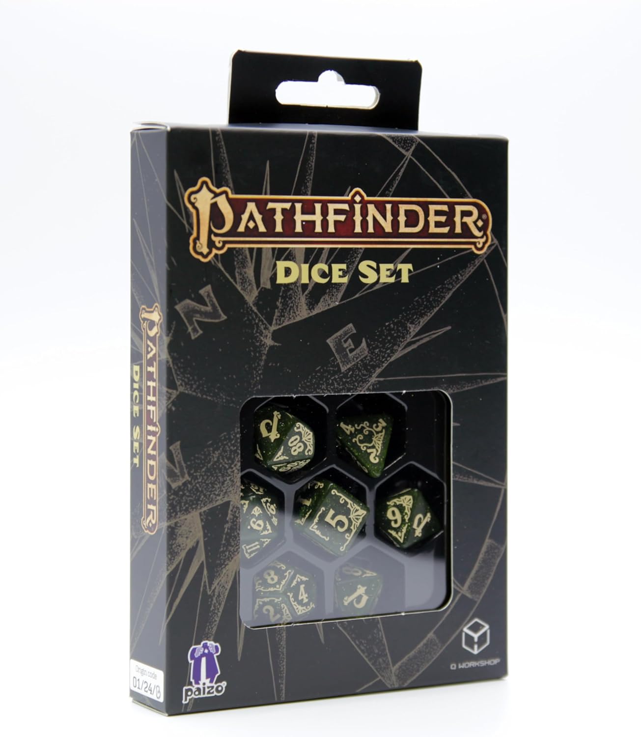 Q WORKSHOP Pathfinder Arcadia Shimmering-Green Dice Set
