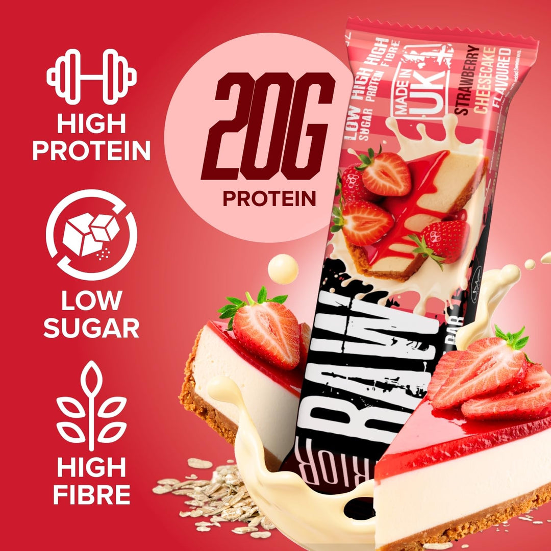 Warrior RAW Protein Bars – 12 x 75g Chewy Oat Flapjacks – High Protein, Low Sugar, High Fibre