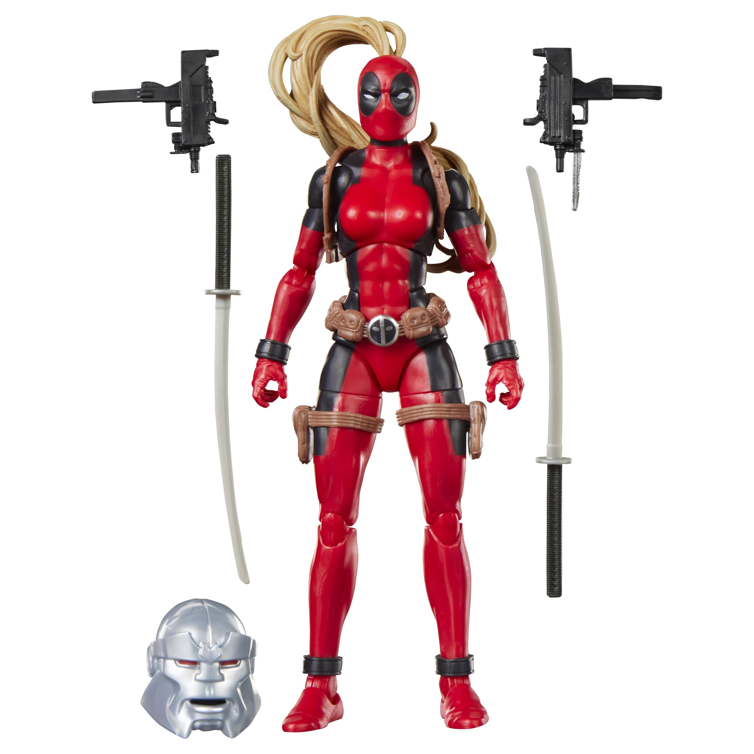Marvel Lady Deadpool Action Figure - 15cm Scale, Multicolor, Includes 5 Accessories & Build-A-Figure Part