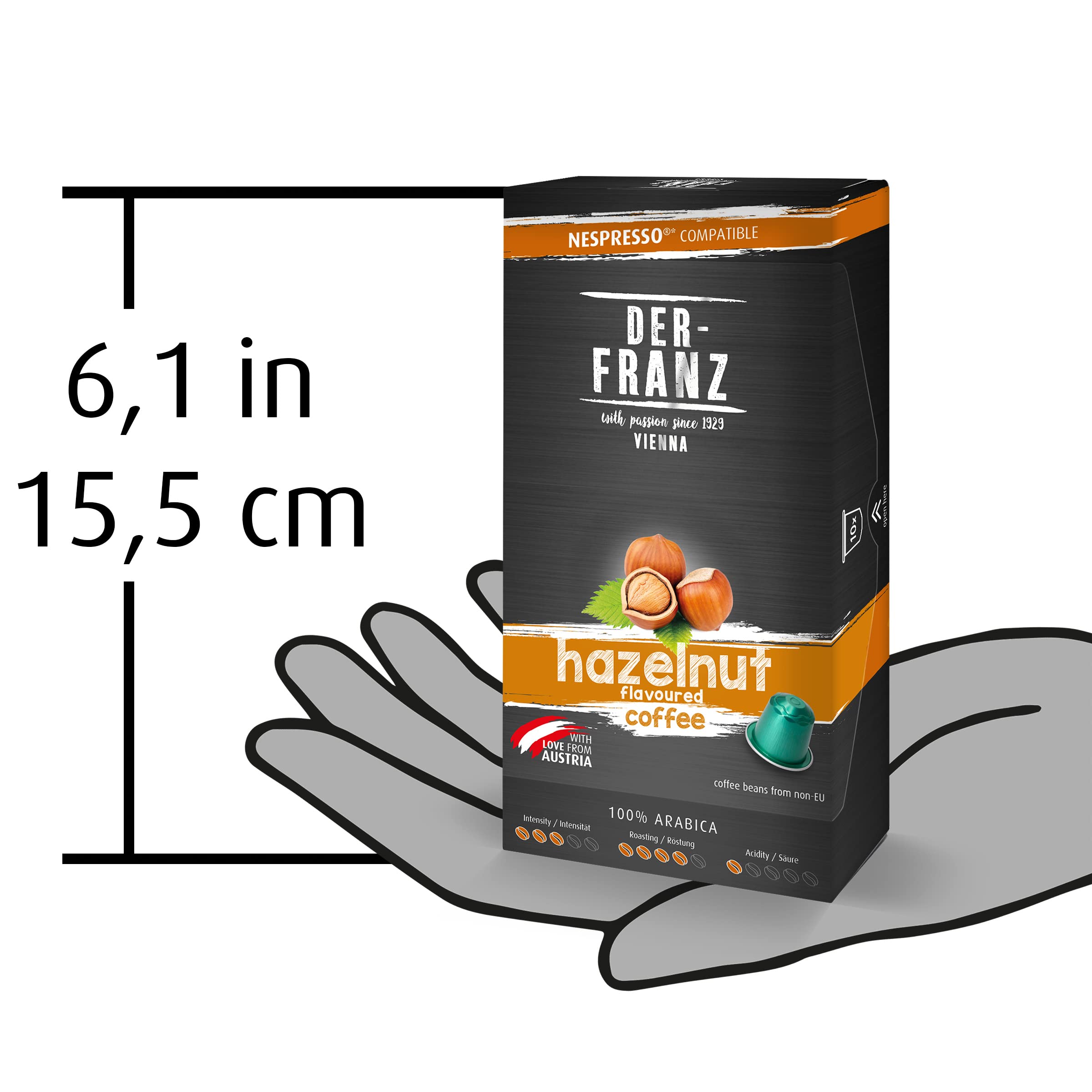 Der-Franz Nespresso Compatible Coffee Capsules - Hazelnut Flavor | 60 Count (6x10) 7