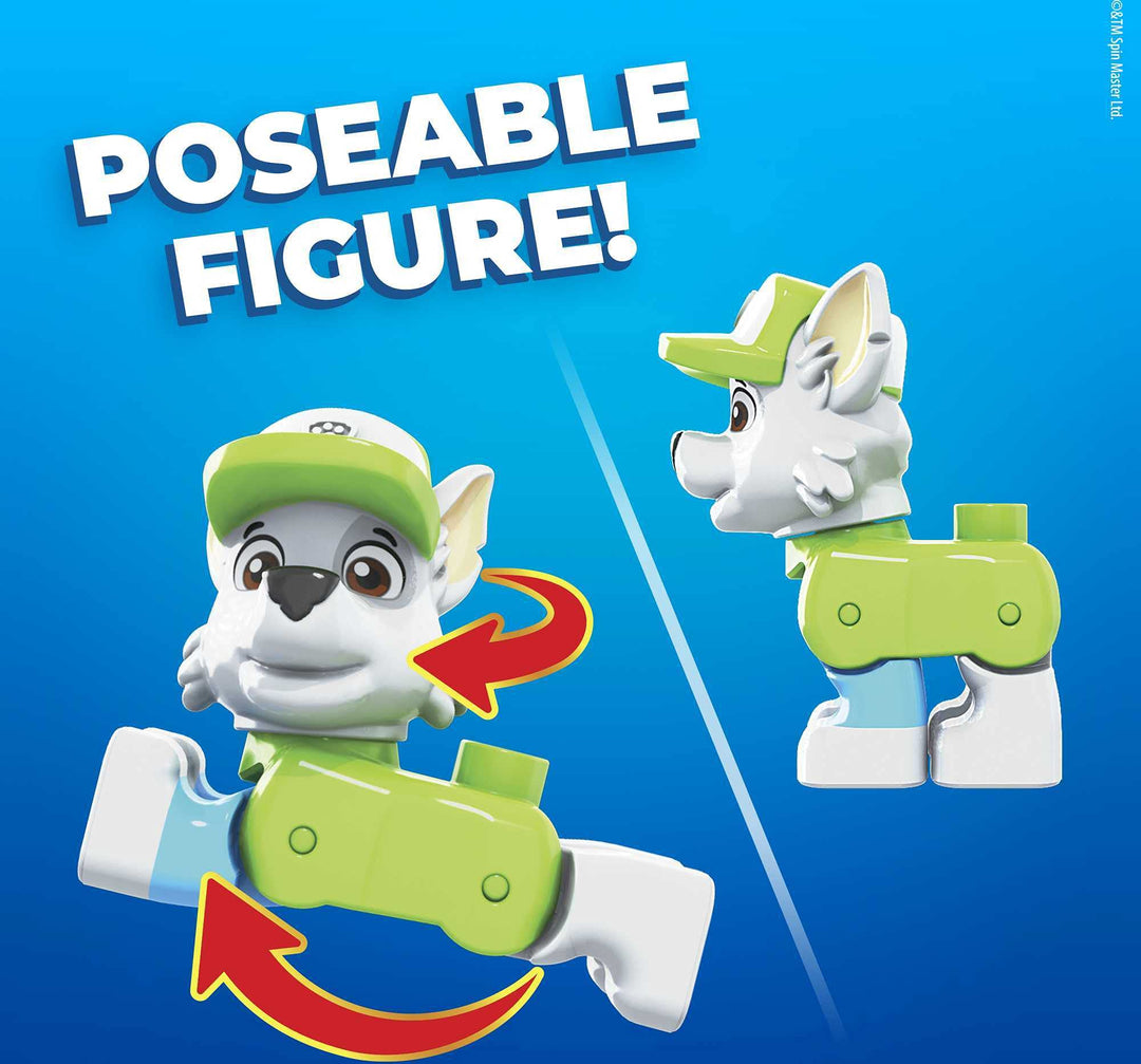 Mattel Mega Bloks Paw Patrol The Movie Rocky&#39;s City Juego de camiones de reciclaje