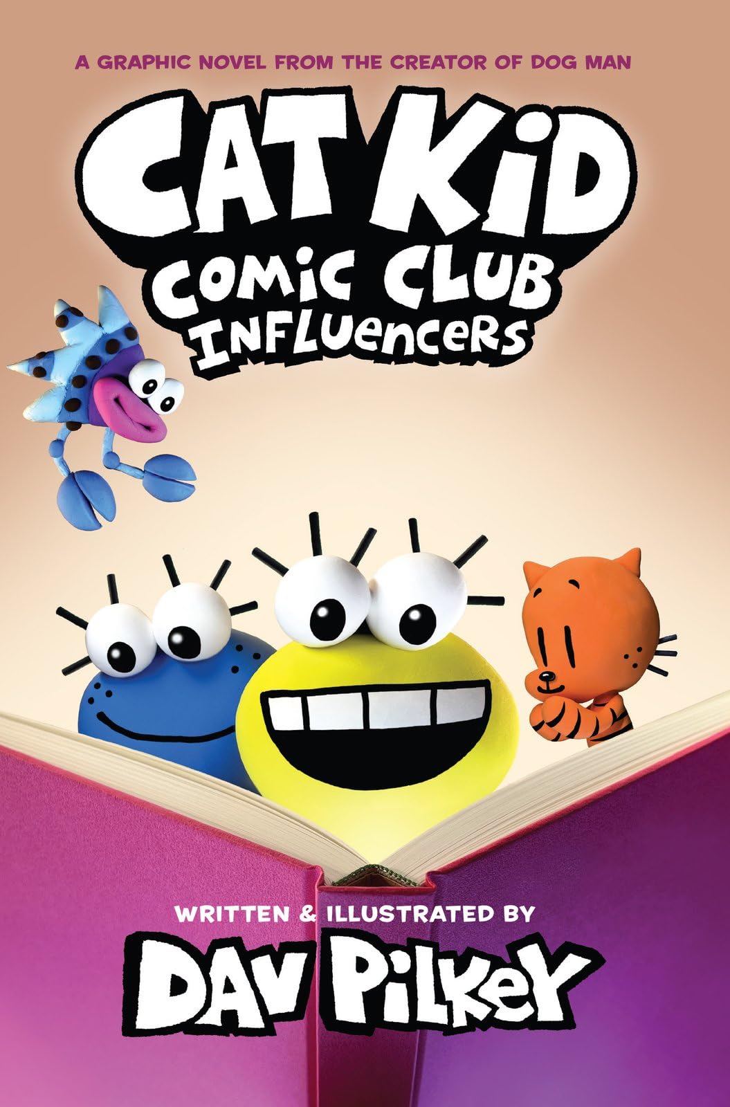 Cat Kid Comic Club 5: Influencers - A Graphic Novel Adventure by Dav Pilkey | Ages 7-10 | Paperback