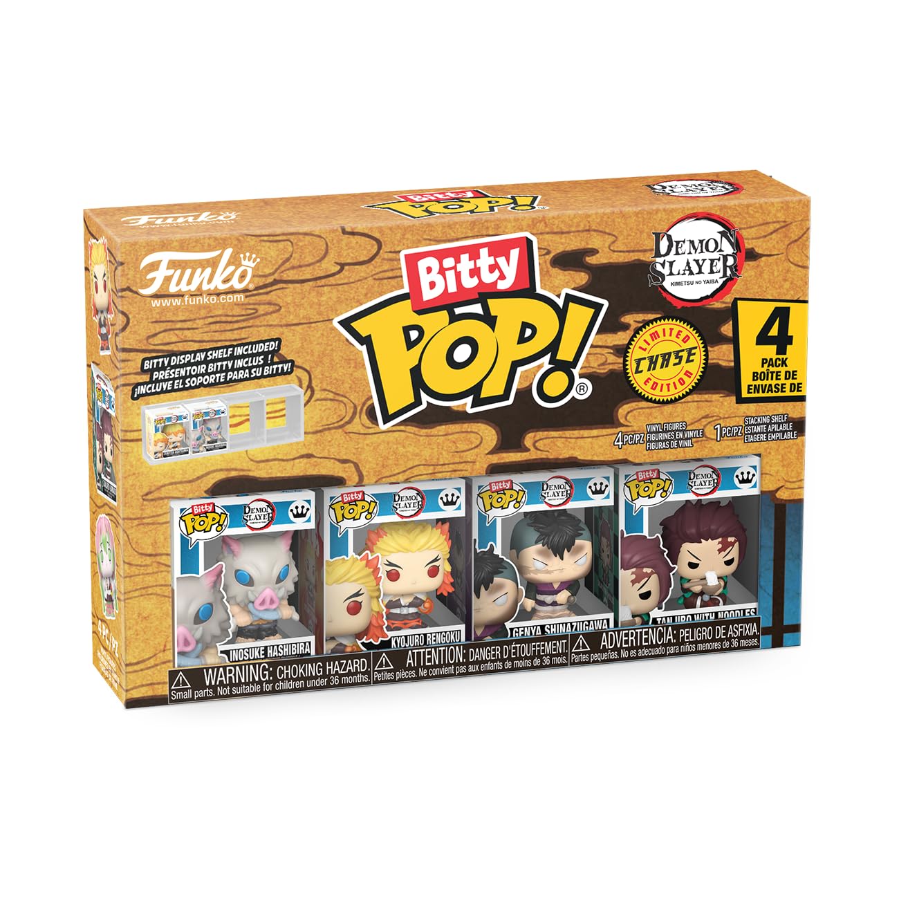 Funko Bitty POP! Demon Slayer 4-Pack - Inosuke Hashibira, Kyojuro Rengoku | Chibi Collectible Figures