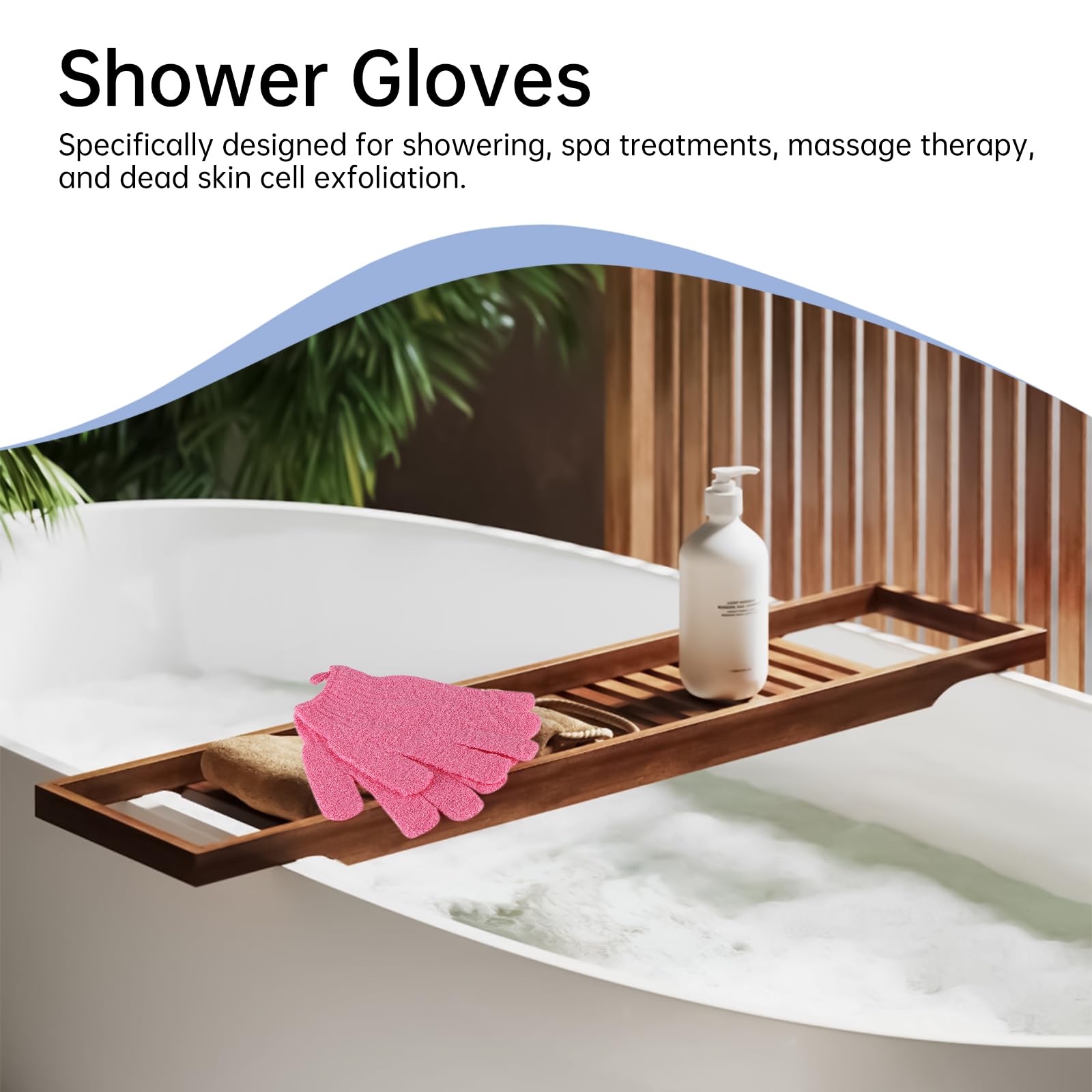 Lafefe Exfoliating Gloves - 6 Pack Shower Mitts for Deep Cleansing | Tri-Color Set | Built-in Hooks 7