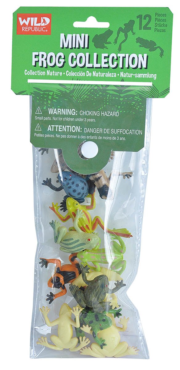 WILD REPUBLIC Mini Frog Play Figure - Plastic Animal Toy | Ages 3+ | 3-4 Inches