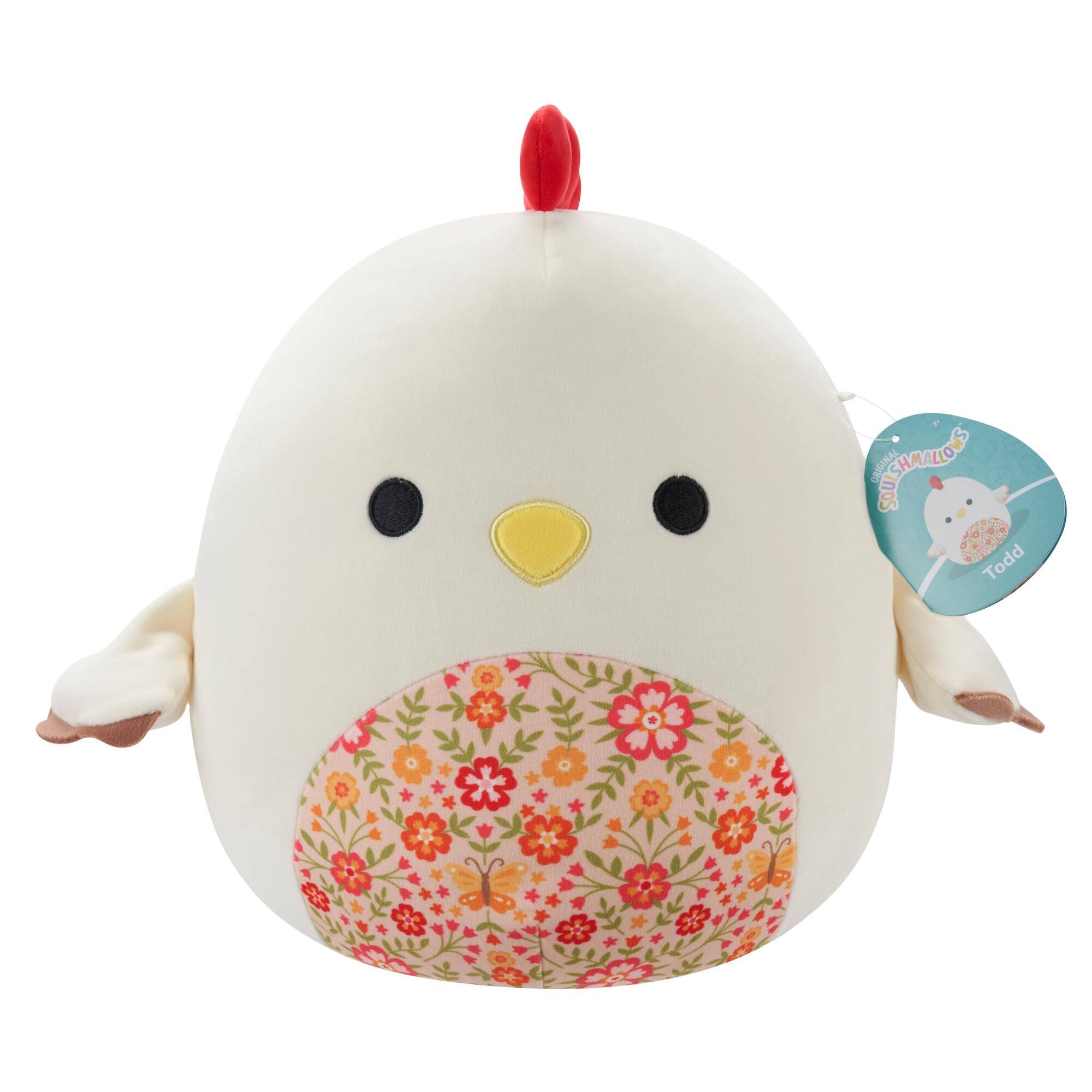 Squishmallows 12-Inch Plush - Todd the Beige Rooster with Floral Belly 1