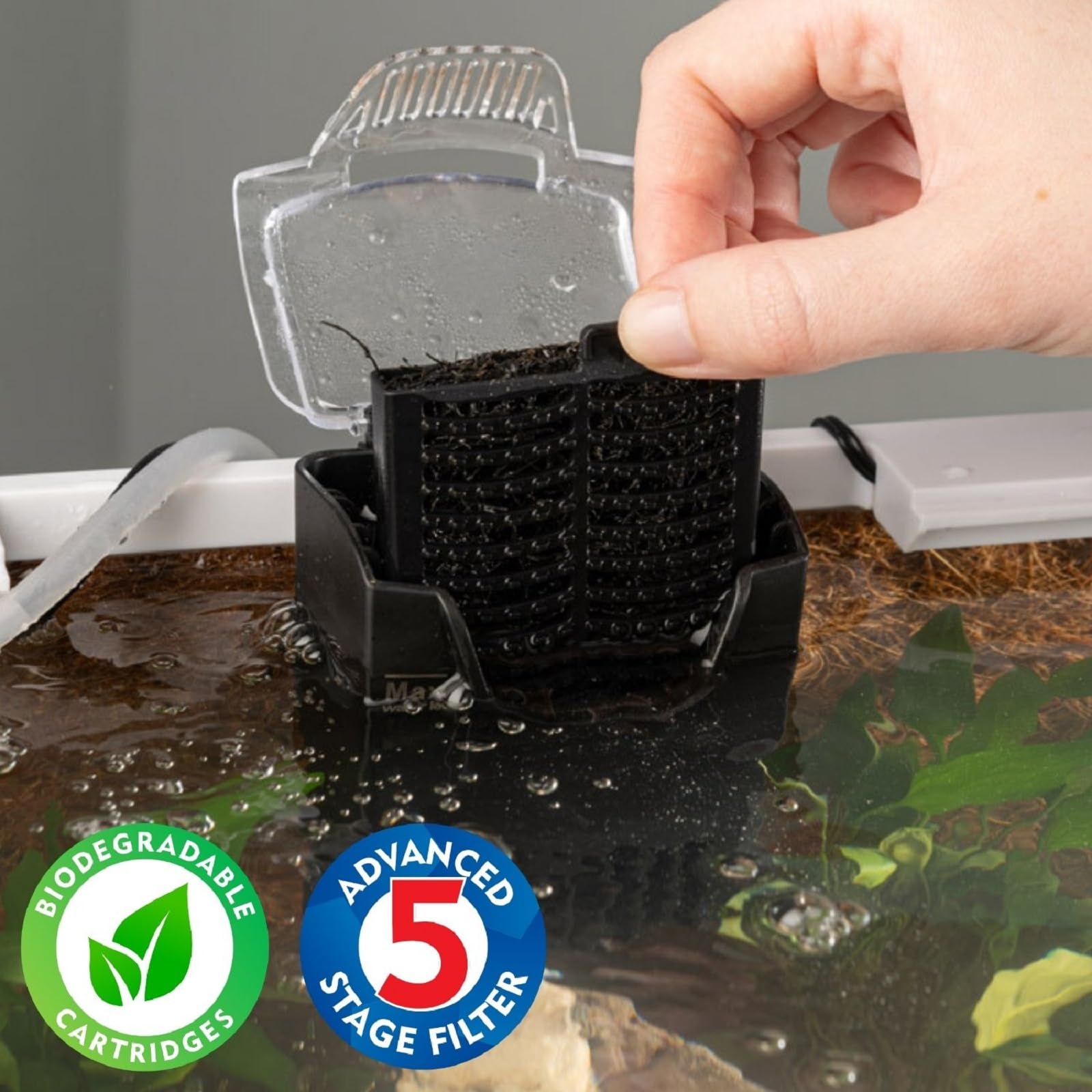 Interpet Bio CF Mini Internal Aquarium Filter - 5 Stage Filtration, Includes Coir Tech Cartridges