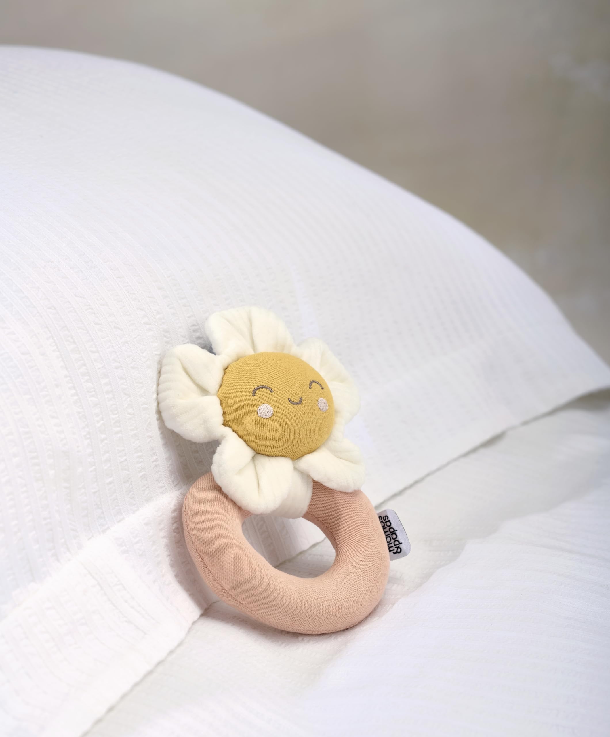 Mamas & Papas Soft Grabber Rattle - Grateful Garden Ring Shape for Baby Boys | Fabric 2