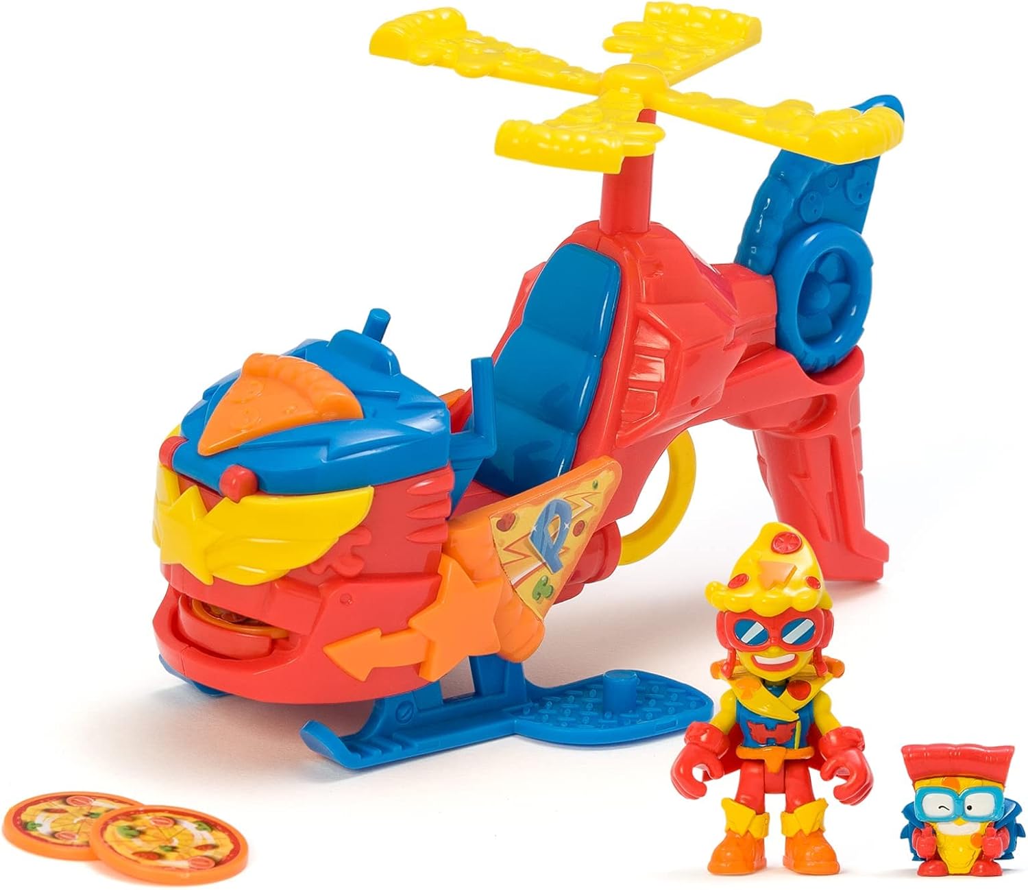 SUPERTHINGS - Pizzacopter Helicopter with Pizza Disc Launcher & Exclusive Figures