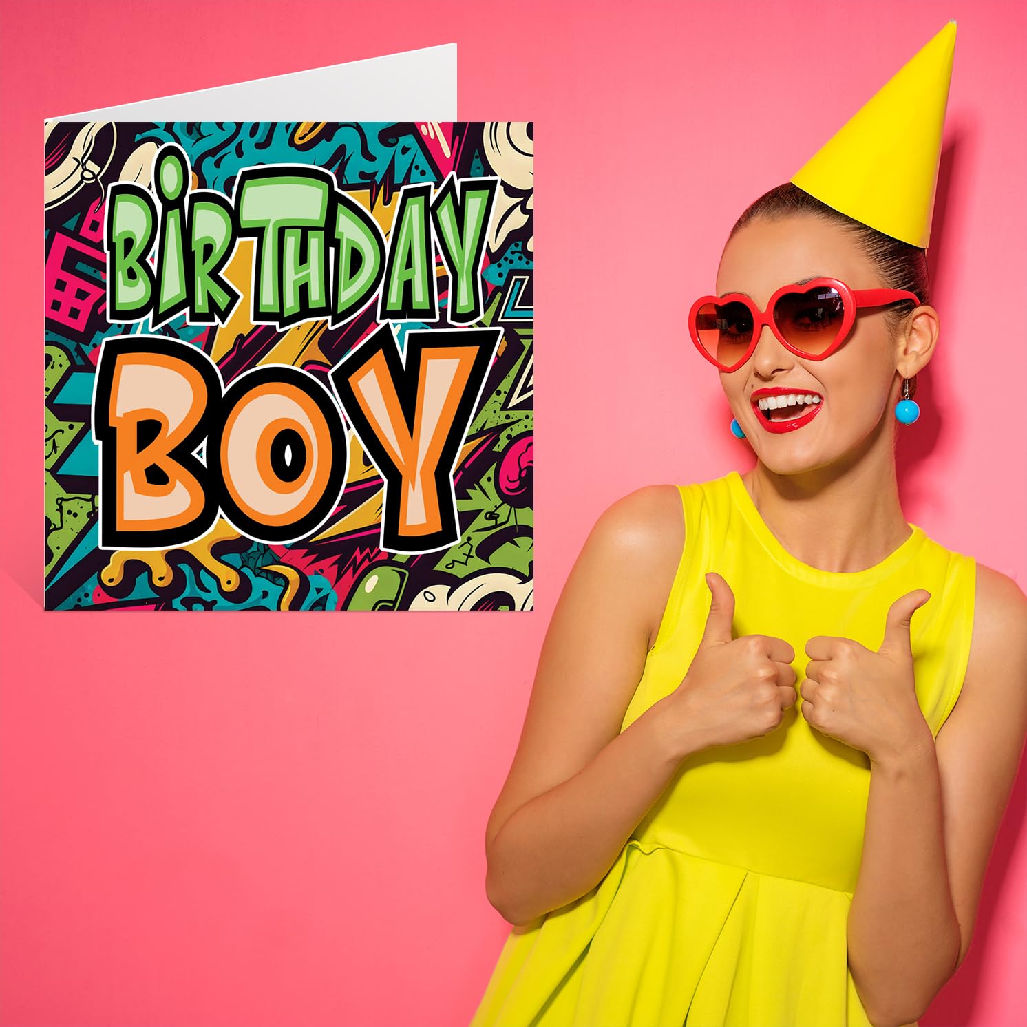 Stuff4 Birthday Card - Graffiti 'Birthday Boy' Design | Blank Inside | 145mm x 145mm 7