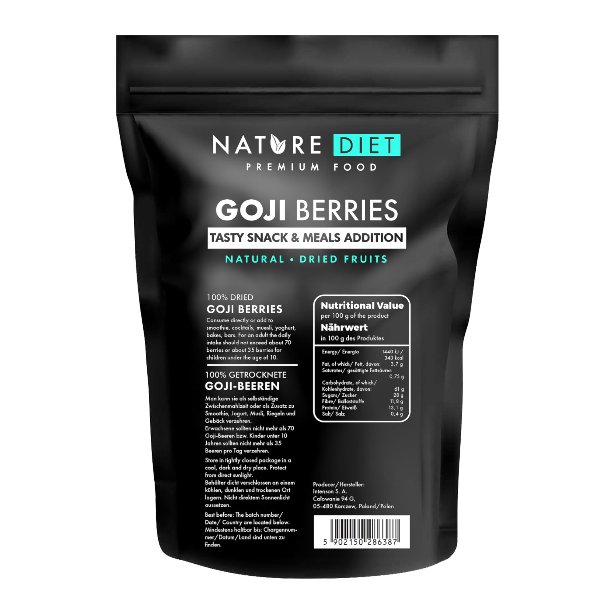 Nature Diet Goji Berries - Healthy Snack Rich in Protein & Vitamin C | 1000g Dried Fruit 1