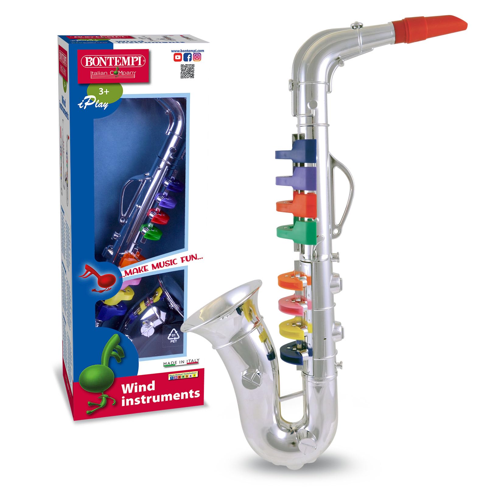 Bontempi 8-Note Saxophone with Colored Keys, 42 cm, Multi-Color 6