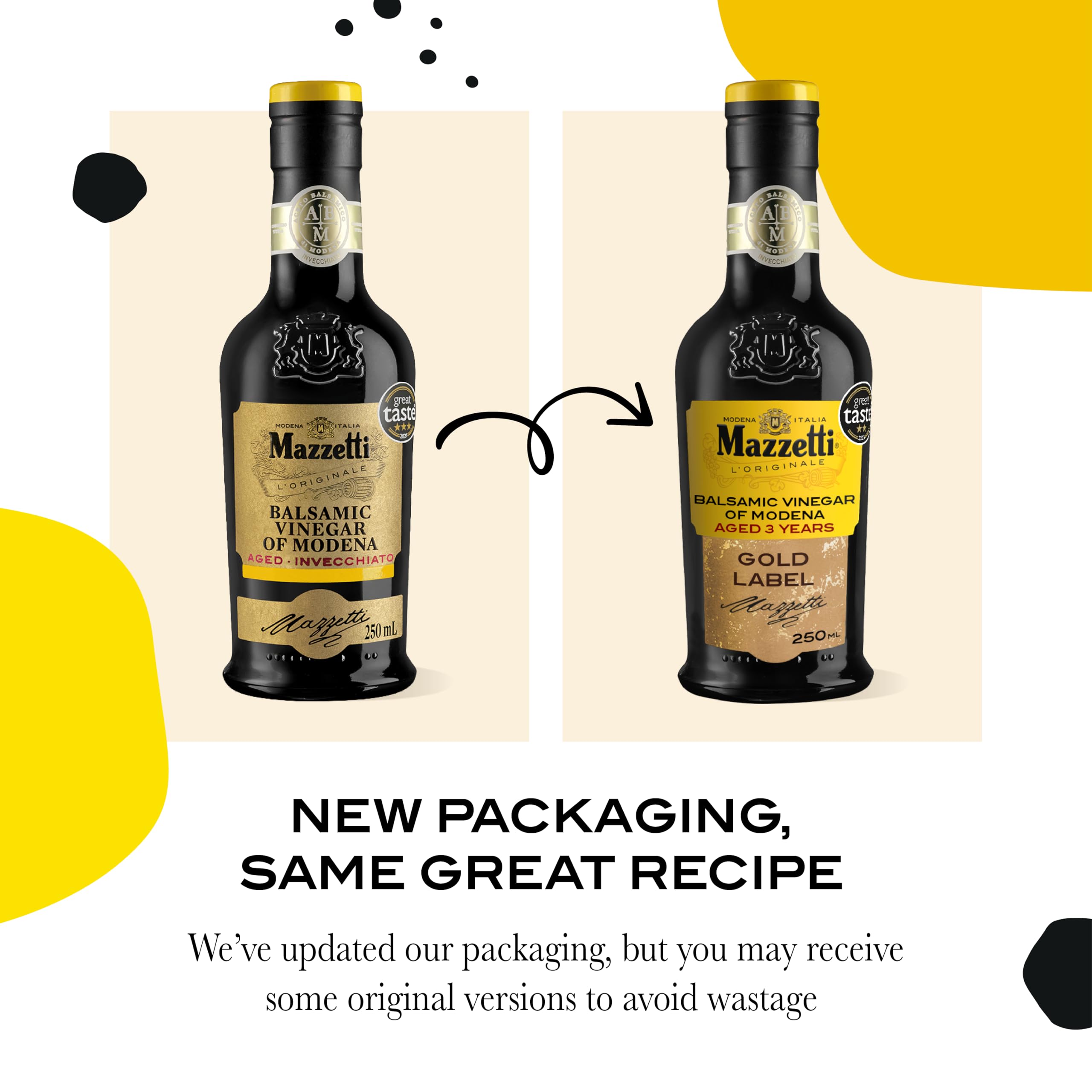 Mazzetti Gold Label Balsamic Vinegar of Modena - Aged 3+ Years | 250ml 2