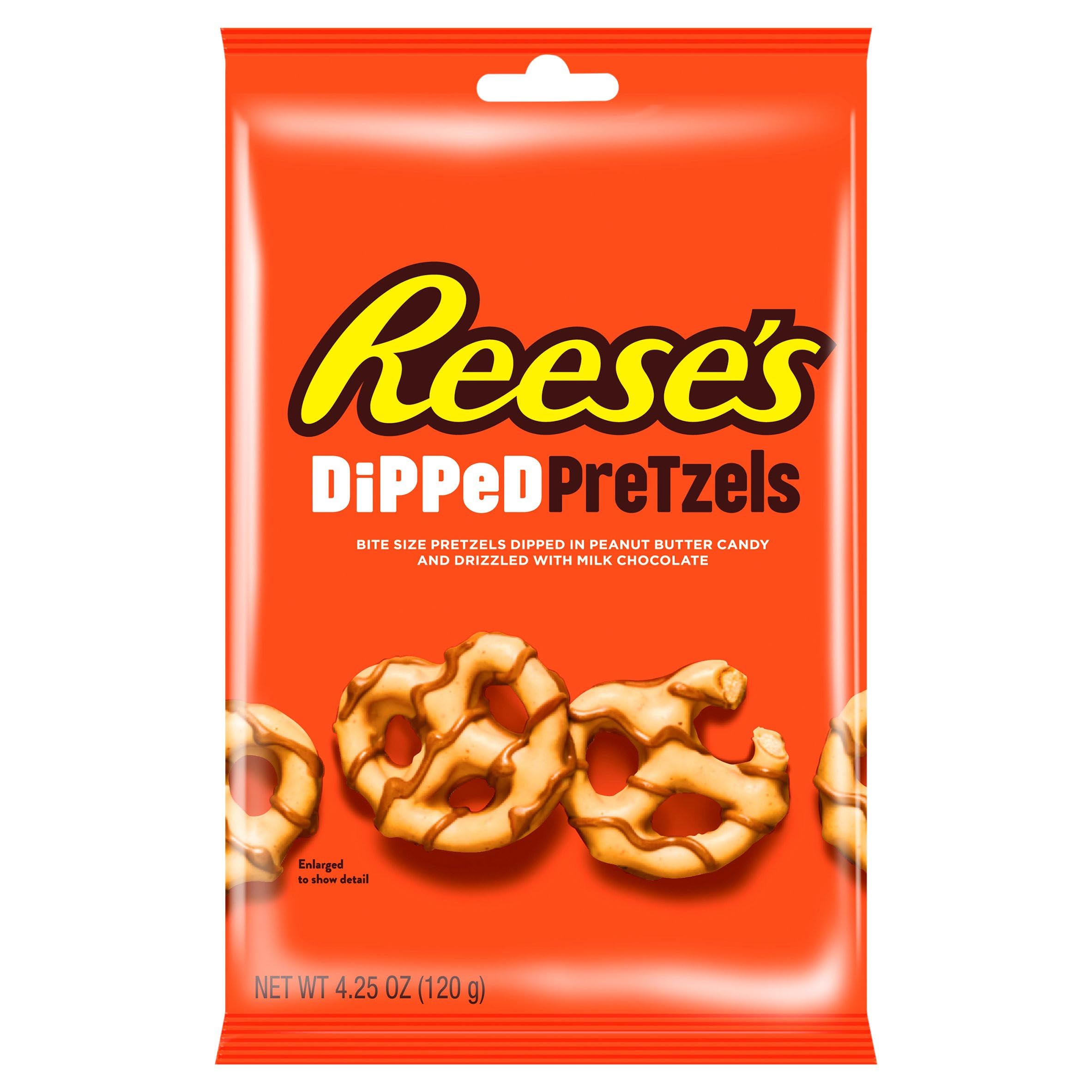 Reese's Dipped Pretzels - Milk Chocolate & Peanut Butter Snack, 120g