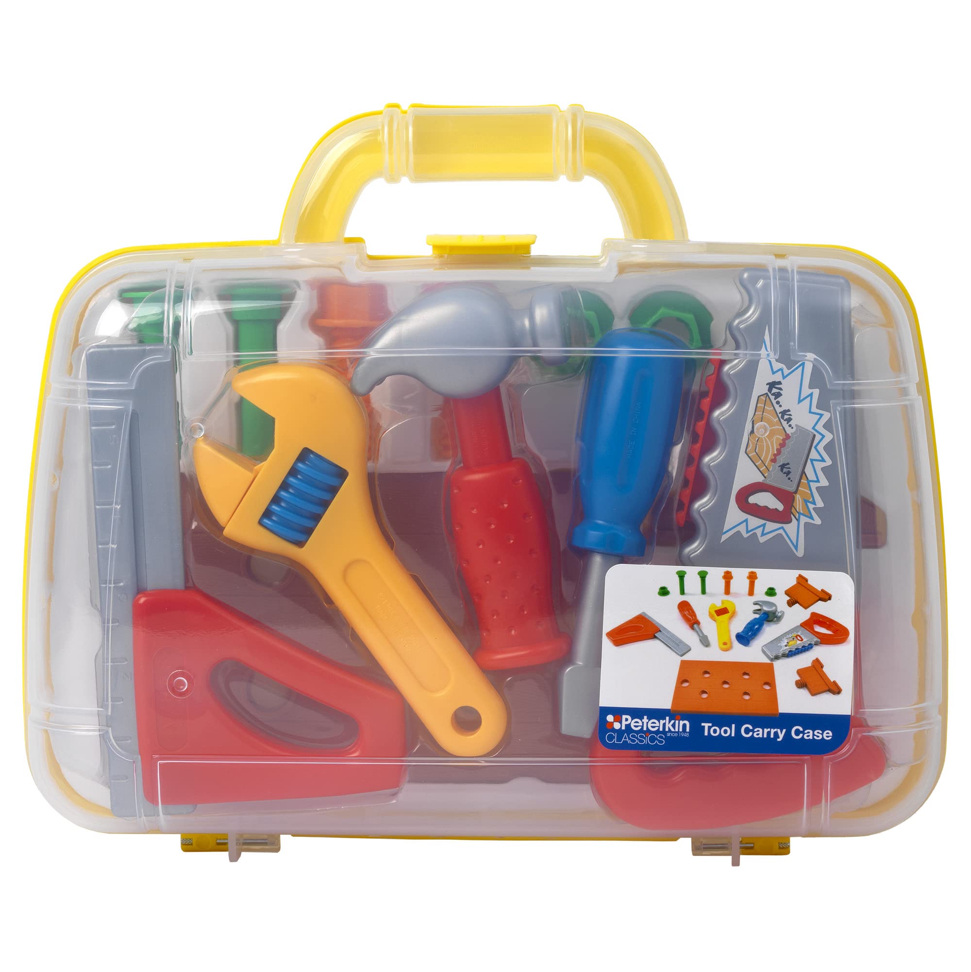 Peterkin Classic Children's Tool Set - 14 Piece Plastic Kit in Carry Case | Ages 3+ 6